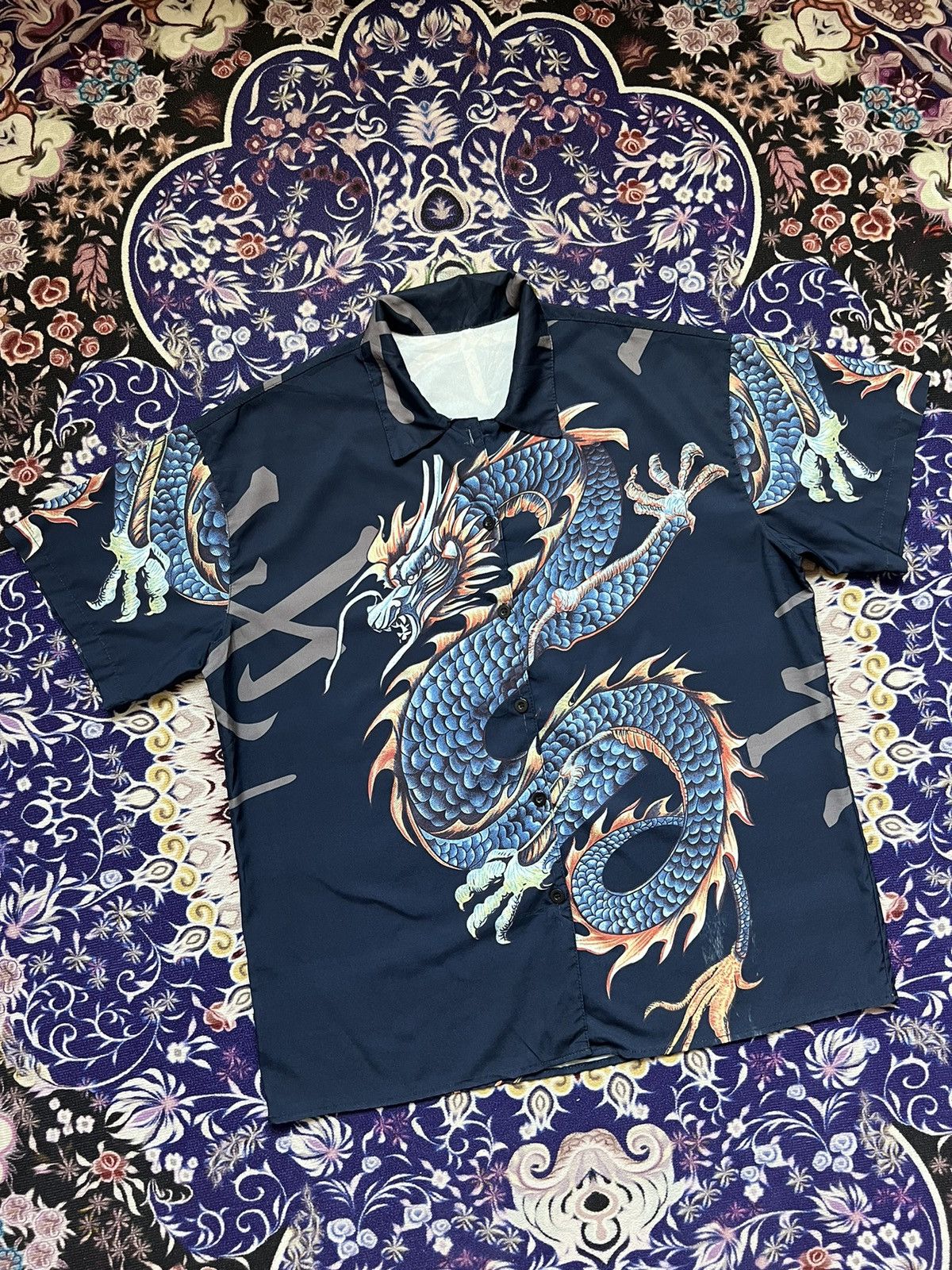 Japanese Brand Vintage Dragon Print Sukajan Y2K Japanese Button Up Size US L / EU 52-54 / 3 - 2 Thumbnail