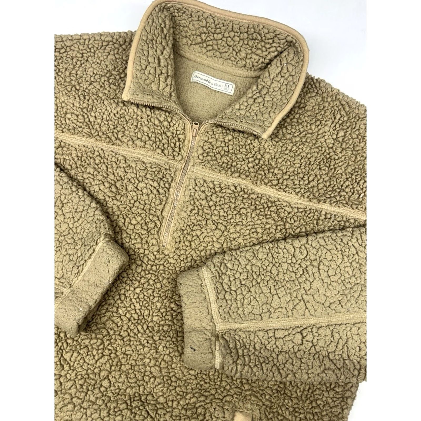 Abercrombie & Fitch Abercrombie & Fitch Pullover Womens XL Mock Neck 1/4 Zip Fleece Outdoor Sweater Brown Mens Womens Girls? Size XL / US 12-14 / IT 48-50 - 2 Thumbnail