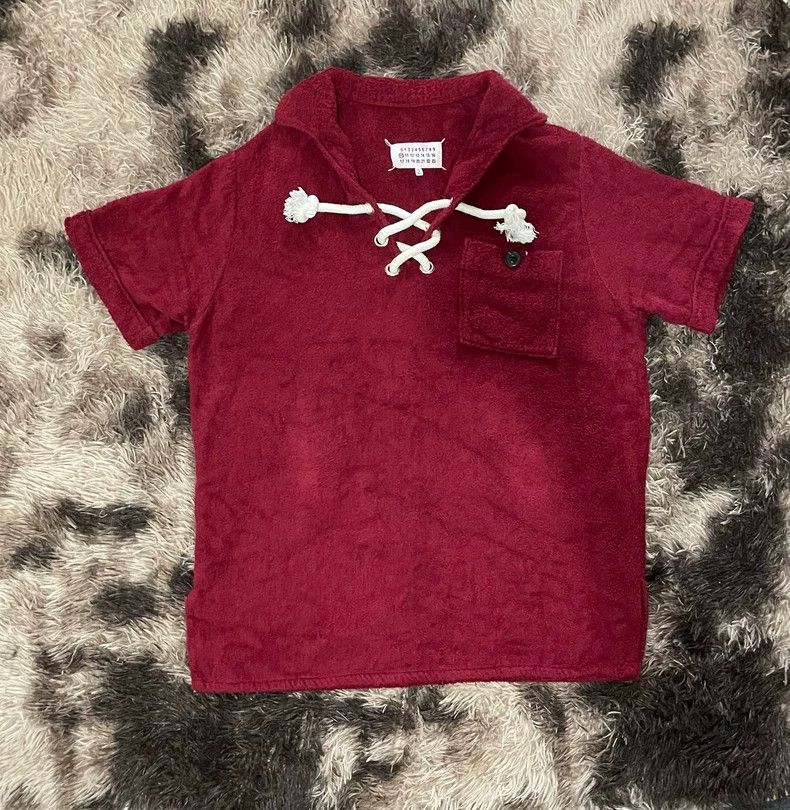 Maison Margiela Maison Margiela Liu Yaowen's same style, red knot polo, sho Size US M / EU 48-50 / 2 - 1 Thumbnail