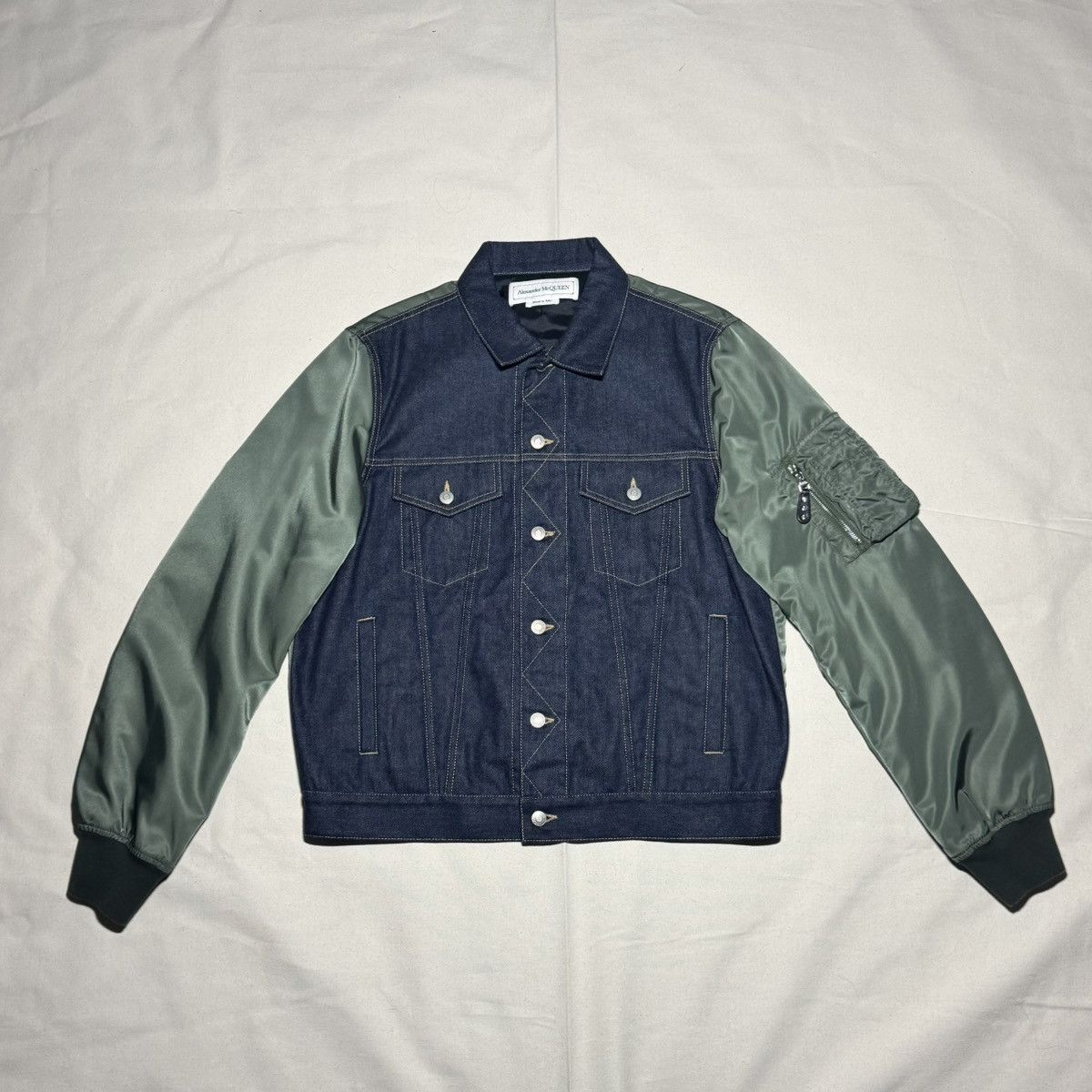Alexander McQueen Alexander McQueen MA-1 Sleeve Denim Jacket Size US L / EU 52-54 / 3 - 1 Thumbnail