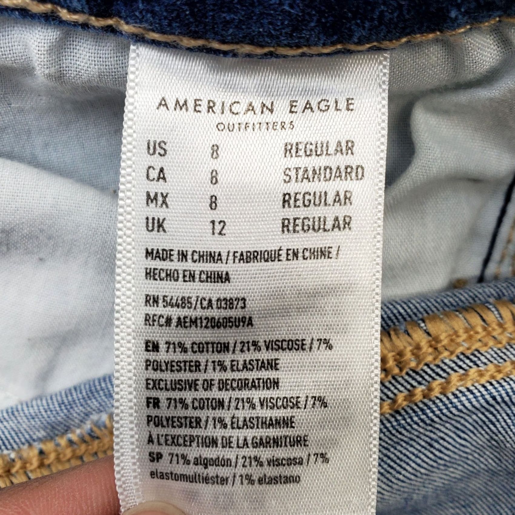 American Eagle Outfitters American Eagle Outfitters Women's Jeans Jegging Crop 8 Blue Denim 5-Pocket Stretch Inseam 26" Regular Size 30" / US 8 / IT 44 - 7 Thumbnail