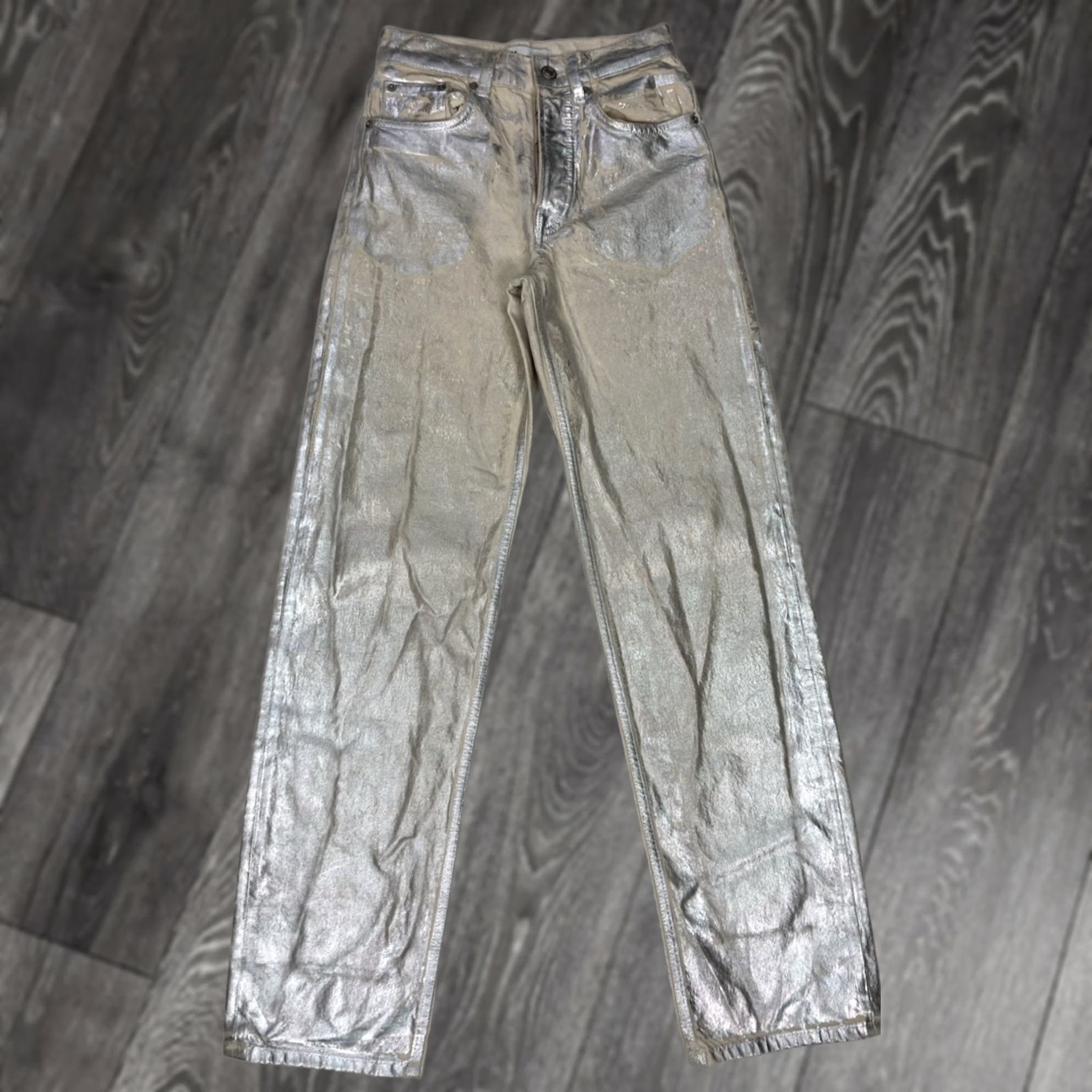 Zara Zara Jeans Women Size 2 Boyfriend Denim Silver 5-Pocket Inseam 32" Cotton Rise Mid Regular Clothes Pants Shirtable? Size 26" / US 2 / IT 38 - 1 Thumbnail