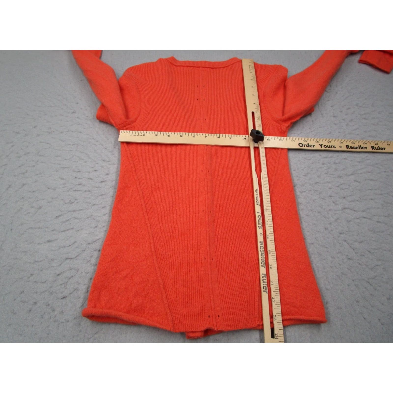 Vintage INHABIT Cardigan Women Medium Orange Cashmere Blend Button-Up Knit Sweater Womens Size M / US 6-8 / IT 42-44 - 4 Thumbnail