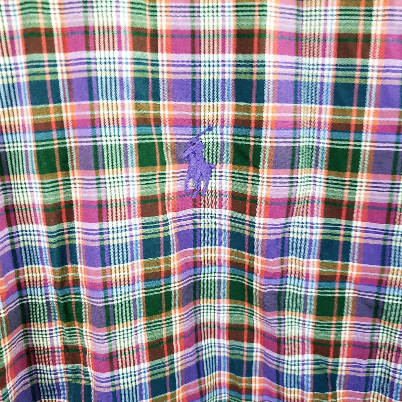 Ralph Lauren Ralph Lauren Men's L Custom Fit Purple Multicolor Plaid Button-Down Shirt Size US L / EU 52-54 / 3 - 6 Thumbnail