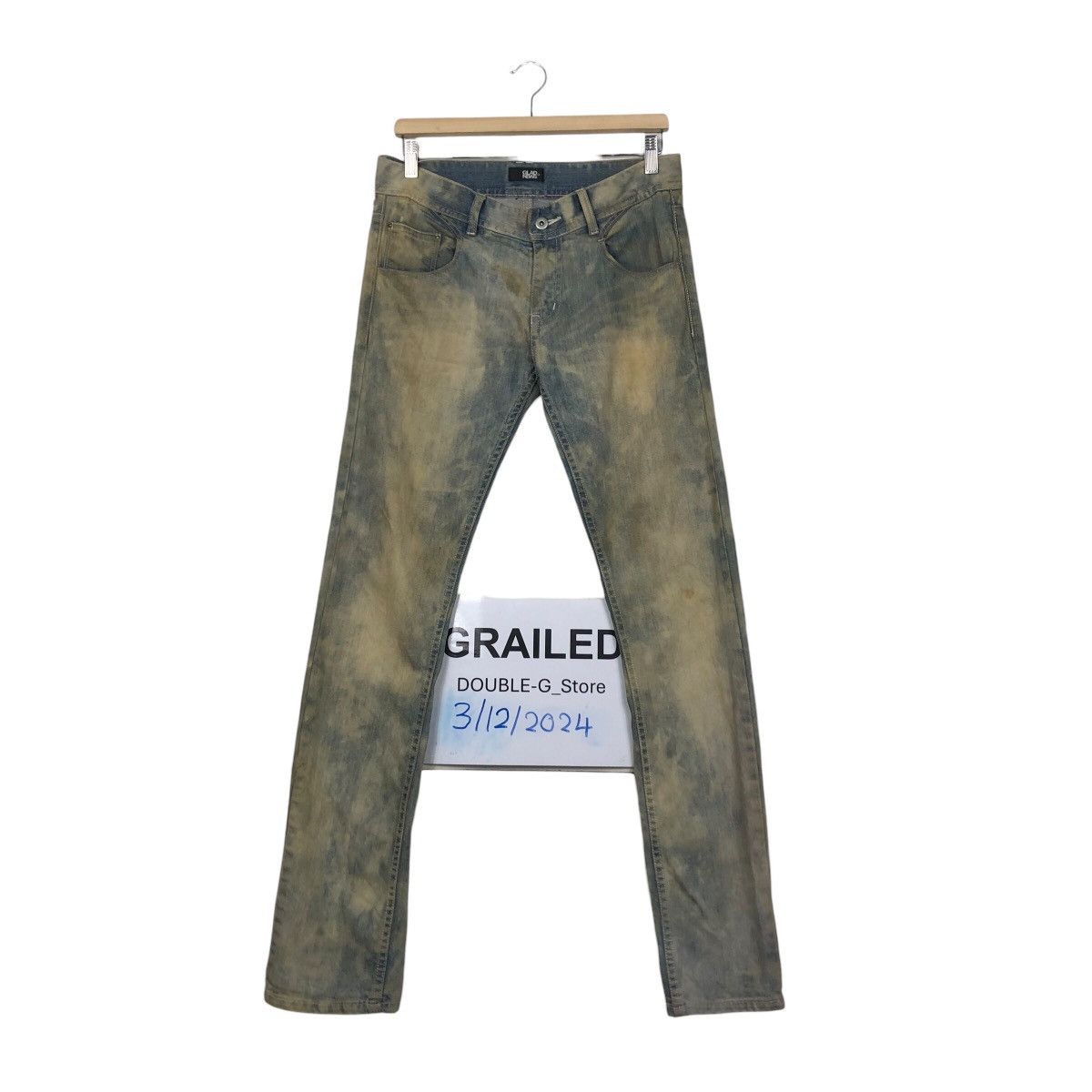 Vintage Skinny Denim Jeans Glad News Acid Wash Issey Miyake