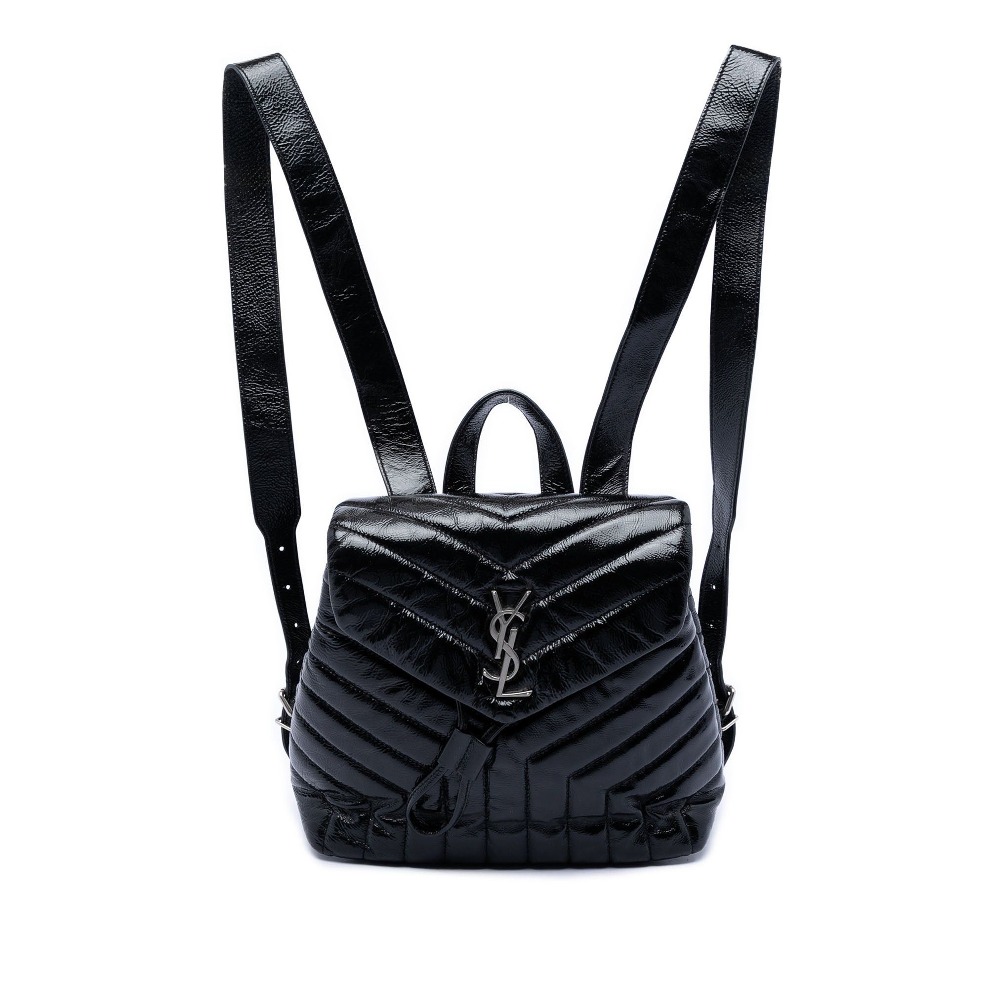 Saint Laurent Paris Small Matelasse Patent Monogram LouLou Backpack Size ONE SIZE - 1 Thumbnail