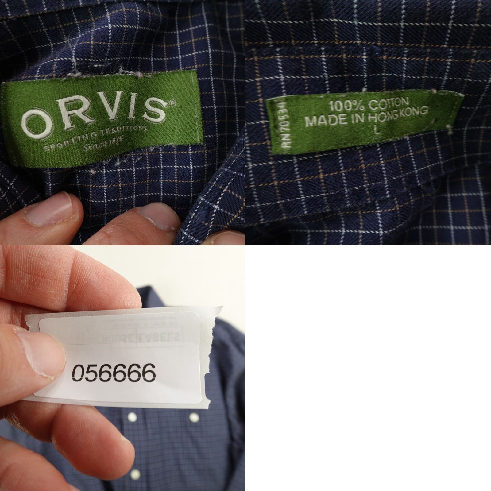 Orvis VINTAGE Orvis Shirt Mens Large Blue Plaid Button Up Twill Fishing Outdoors Work Size US L / EU 52-54 / 3 - 8 Thumbnail