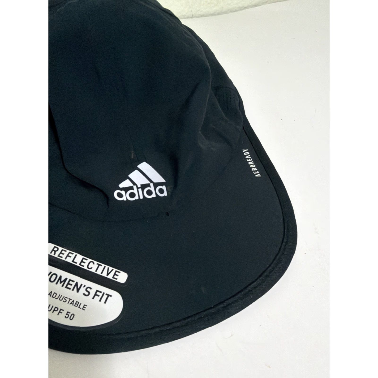 Adidas Adidas Women’s Aeroready Reflective Black Running Strapback Hat UPF 50 Adjustable Women’s Baseball Cap Reflective Adidas Hat Size ONE SIZE - 4 Thumbnail