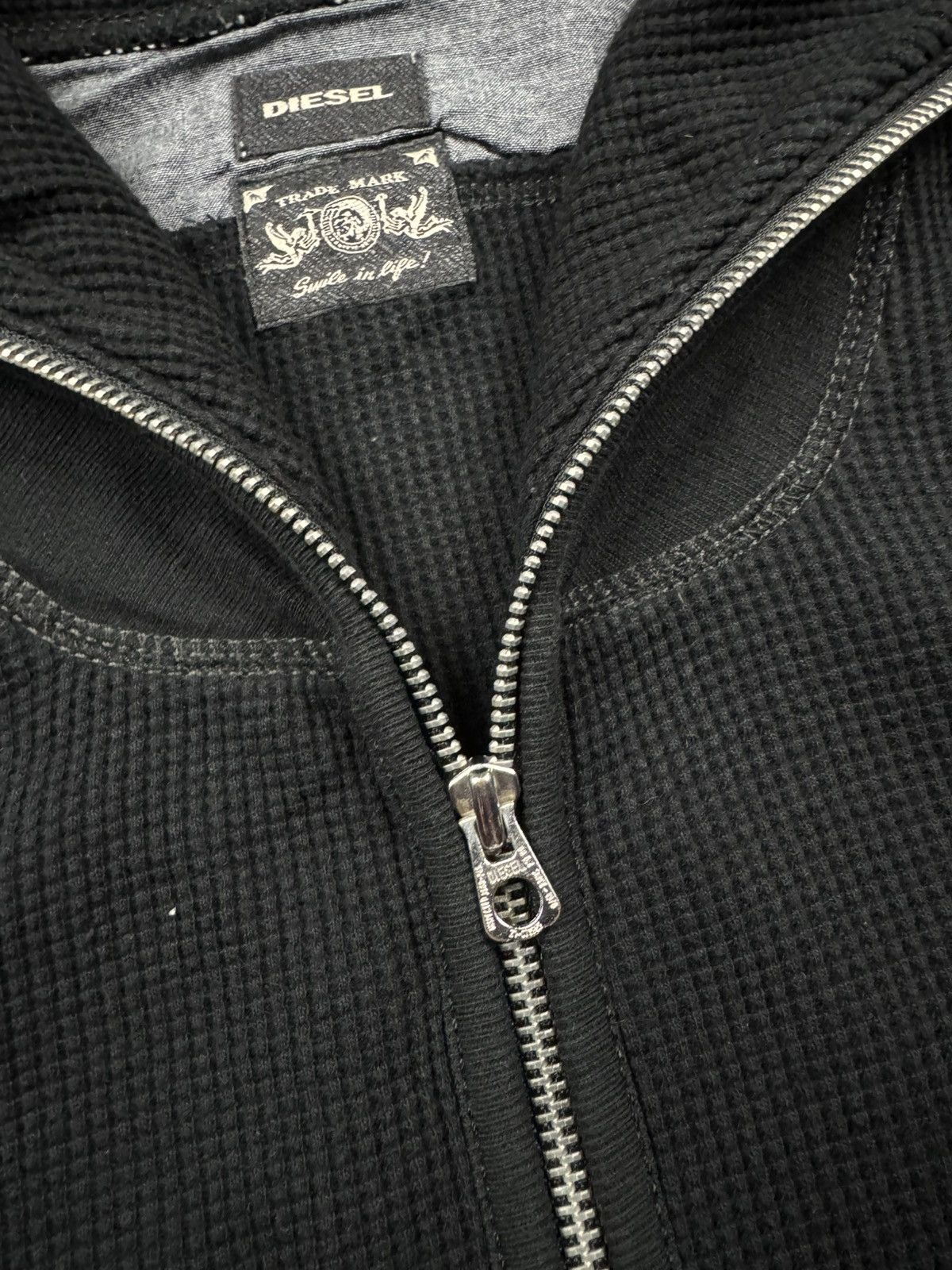 Diesel VINTAGE DIESEL Y2K KNIT WAFFEL AVANT GARDE ZIP SWEATER JAPAN Size US M / EU 48-50 / 2 - 6 Thumbnail
