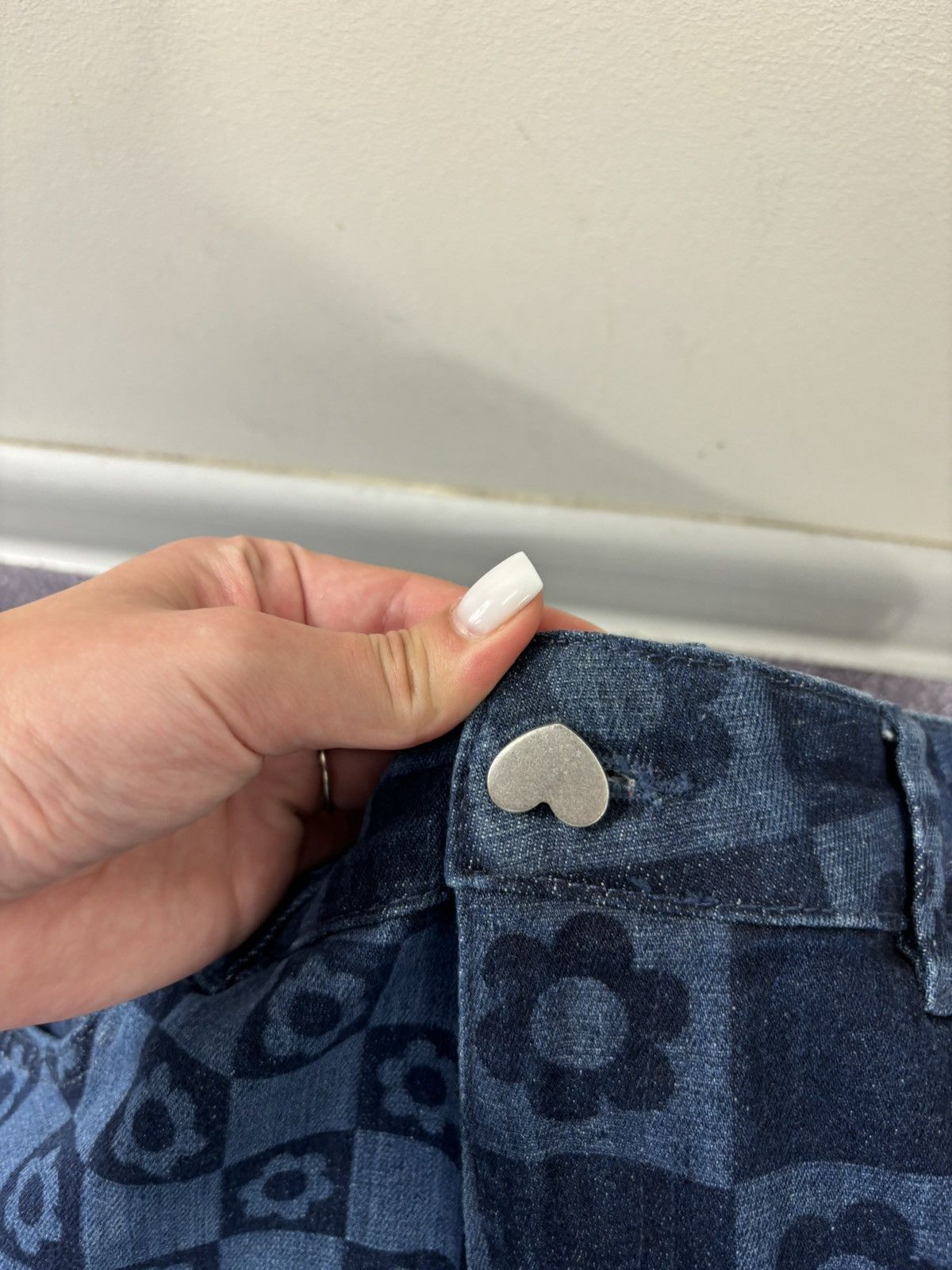 Jaded London Jaded London Women’s Chessboard Blue Hype Flared Denim Jeans Size 30" / US 8 / IT 44 - 6 Thumbnail