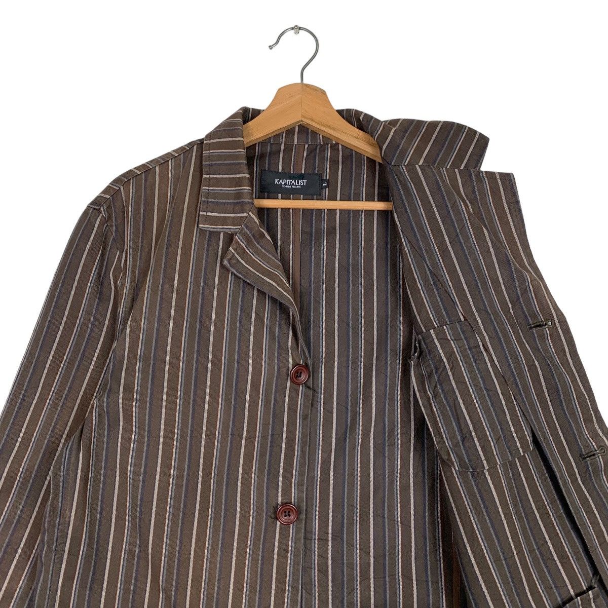 Japanese Brand KAPITALIST Striped Casual Jacket #0624-C29 Size US L / EU 52-54 / 3 - 10 Thumbnail