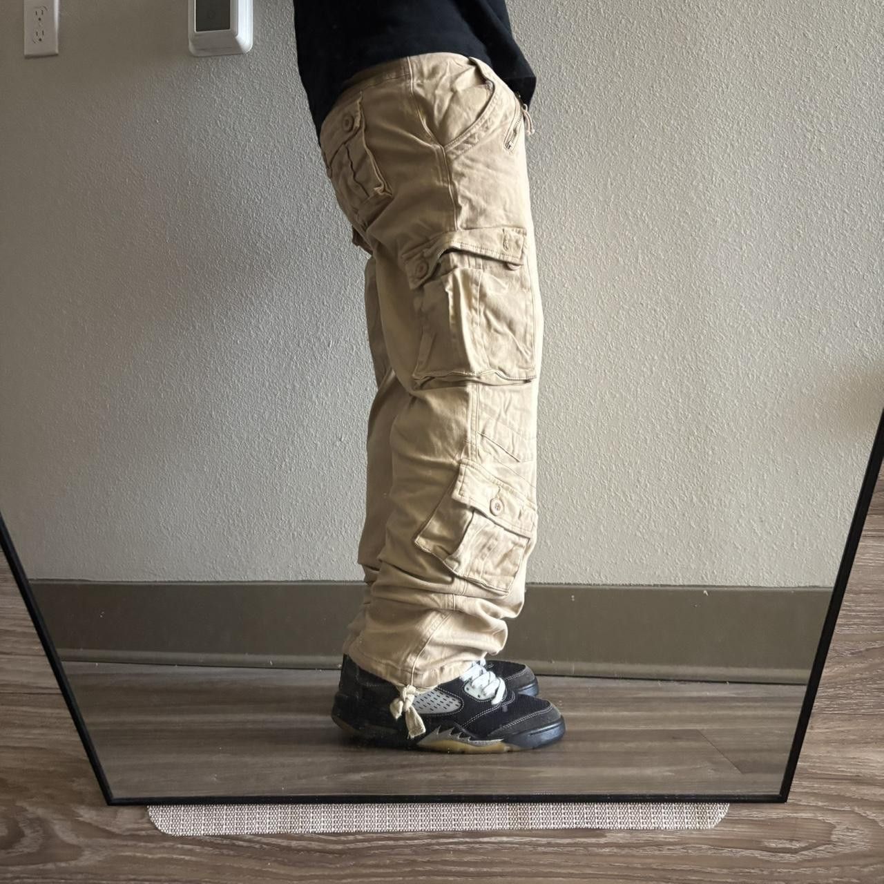 Vintage Crazy Vintage Y2K/2000s Khaki Tan Streetwear Skater Double Cargo Pants! 29x30 Size US 29 - 2 Thumbnail