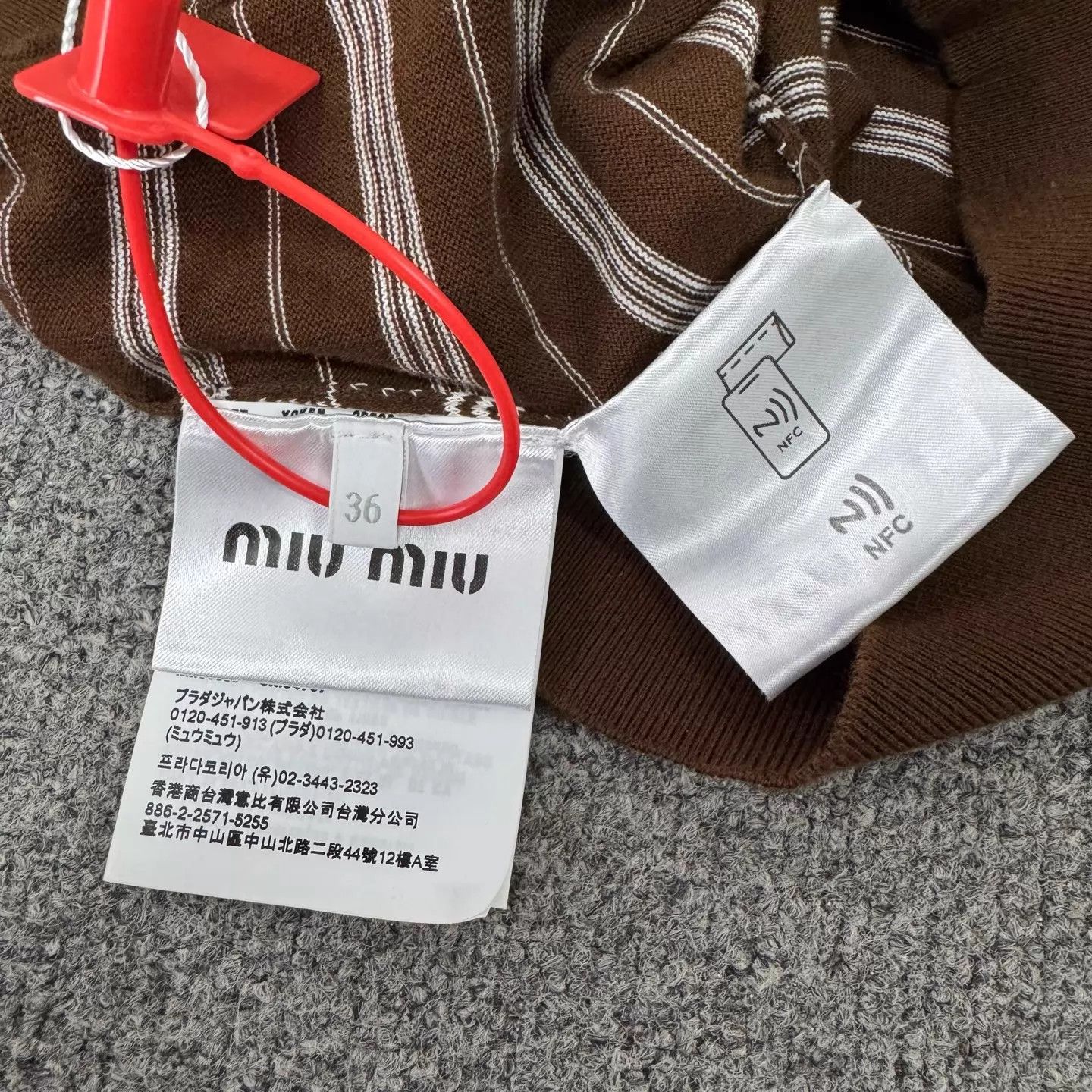 Miu Miu MIU MIU Brown Stripe Short Polo Knit Top Size XS / US 0-2 / IT 36-38 - 7 Thumbnail