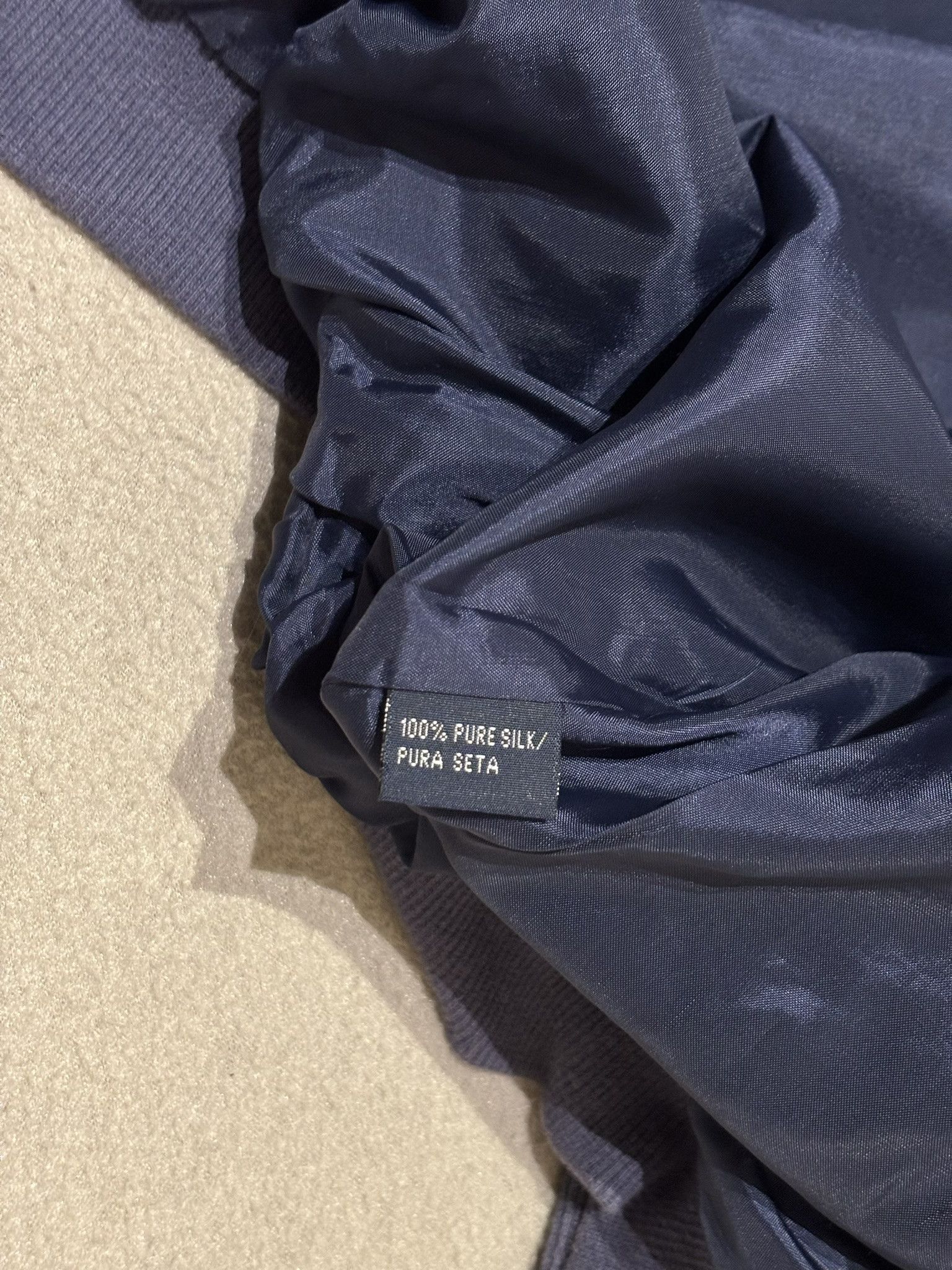 Paul & Shark Paul Shark Bomber Jacket 100% Silk Navy Large Size US L / EU 52-54 / 3 - 20 Thumbnail