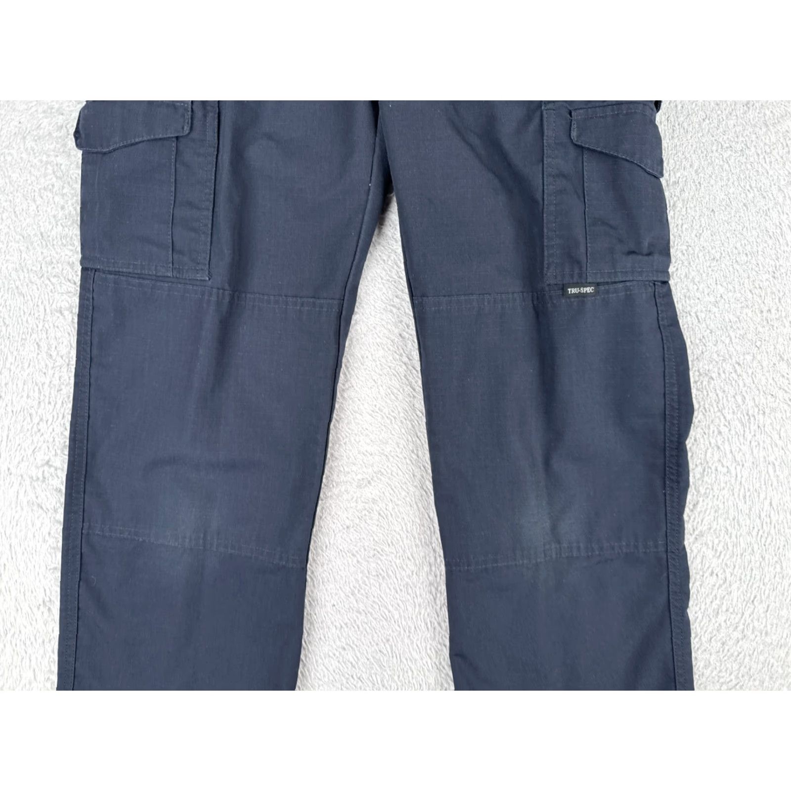 Vintage TRU-SPEC Pants Women 2 Blue Cargo Rip-Stop Fabric Double Knee Poly Blend 28L Size 26" / US 2 / IT 38 - 3 Thumbnail