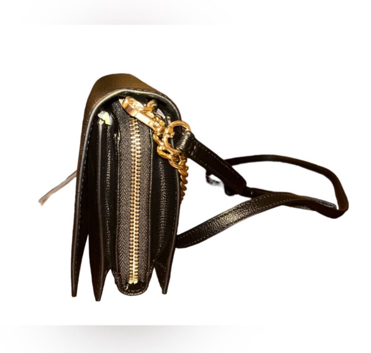 Karl Lagerfeld Karl Lagerfeld Simone Black & Gold Leather Crossbody Bag Size ONE SIZE - 7 Thumbnail