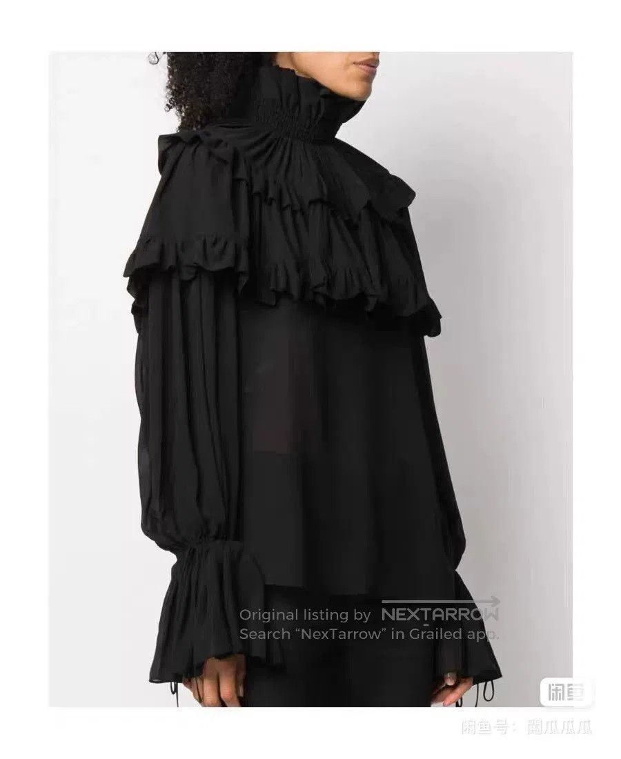 Saint Laurent Paris Saint Laurent Black Pleated Silk Top. Size XS / US 0-2 / IT 36-38 - 6 Thumbnail
