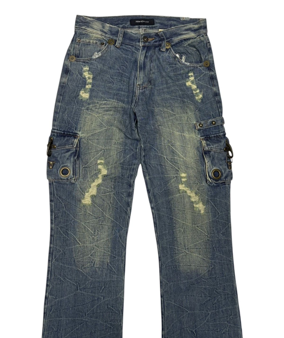 Hysteric Glamour × In The Attic × Junya Watanabe Vintage IN THE ATTIC Punk Bondage Multi Pocket Cargo Jeans Size US 29 - 4 Thumbnail