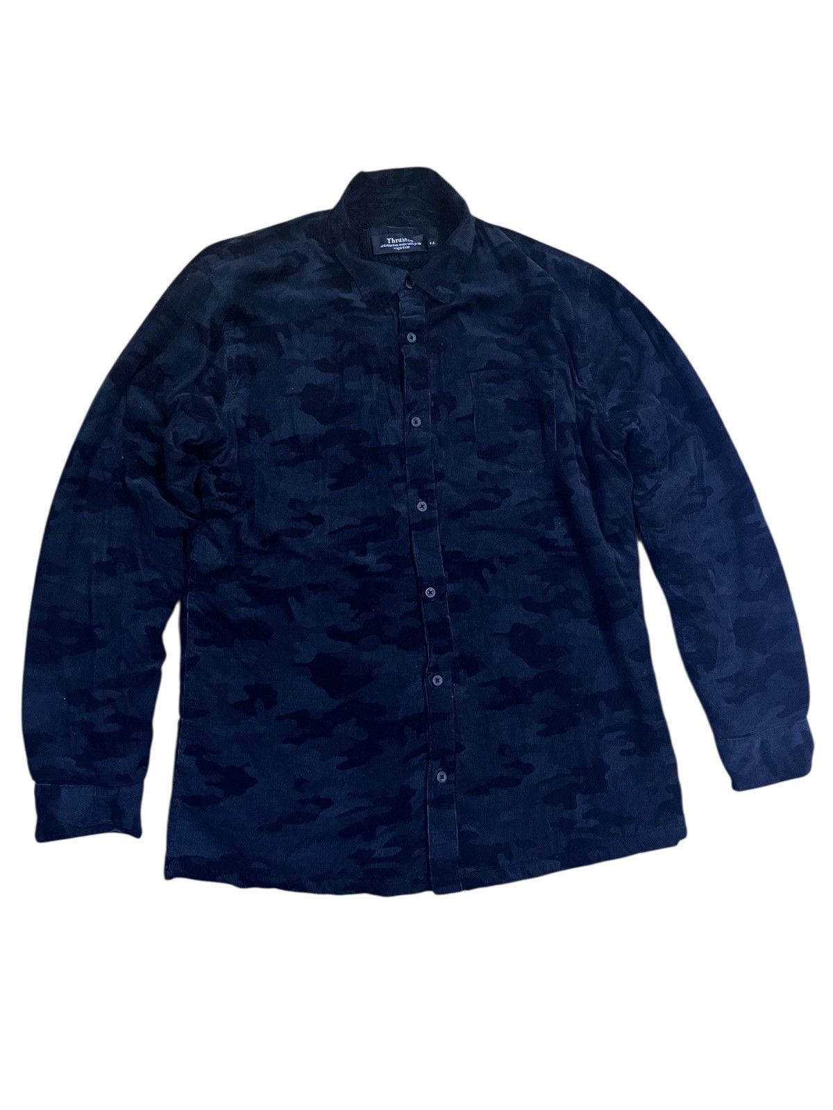 Japanese Brand THRUXTON CAMO BLACK CORDUROI FLEECE BUTTON UP JAKET Size US L / EU 52-54 / 3 - 1 Thumbnail