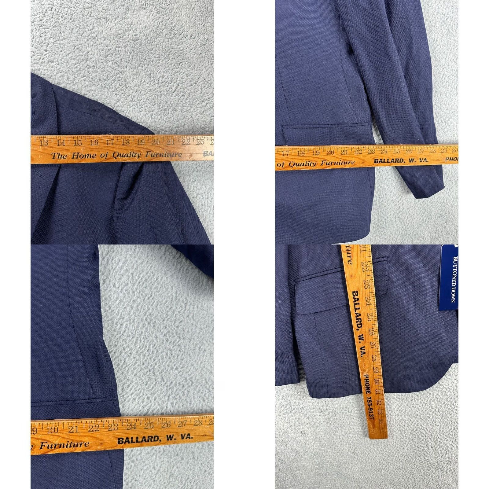 Vintage Buttoned Down Blazer Mens 50R Blue Contemporary Classic Wool Suit NEW Size 50R - 9 Thumbnail