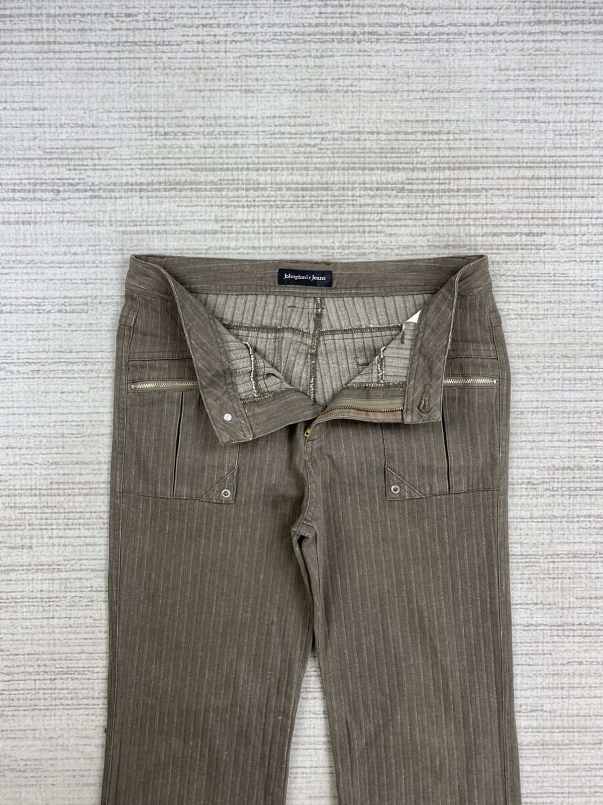 If Six Was Nine × Japanese Brand × Vintage Vintage Flared Johnpionir Jeans Harringbone Bush Pants Size US 29 - 9 Thumbnail