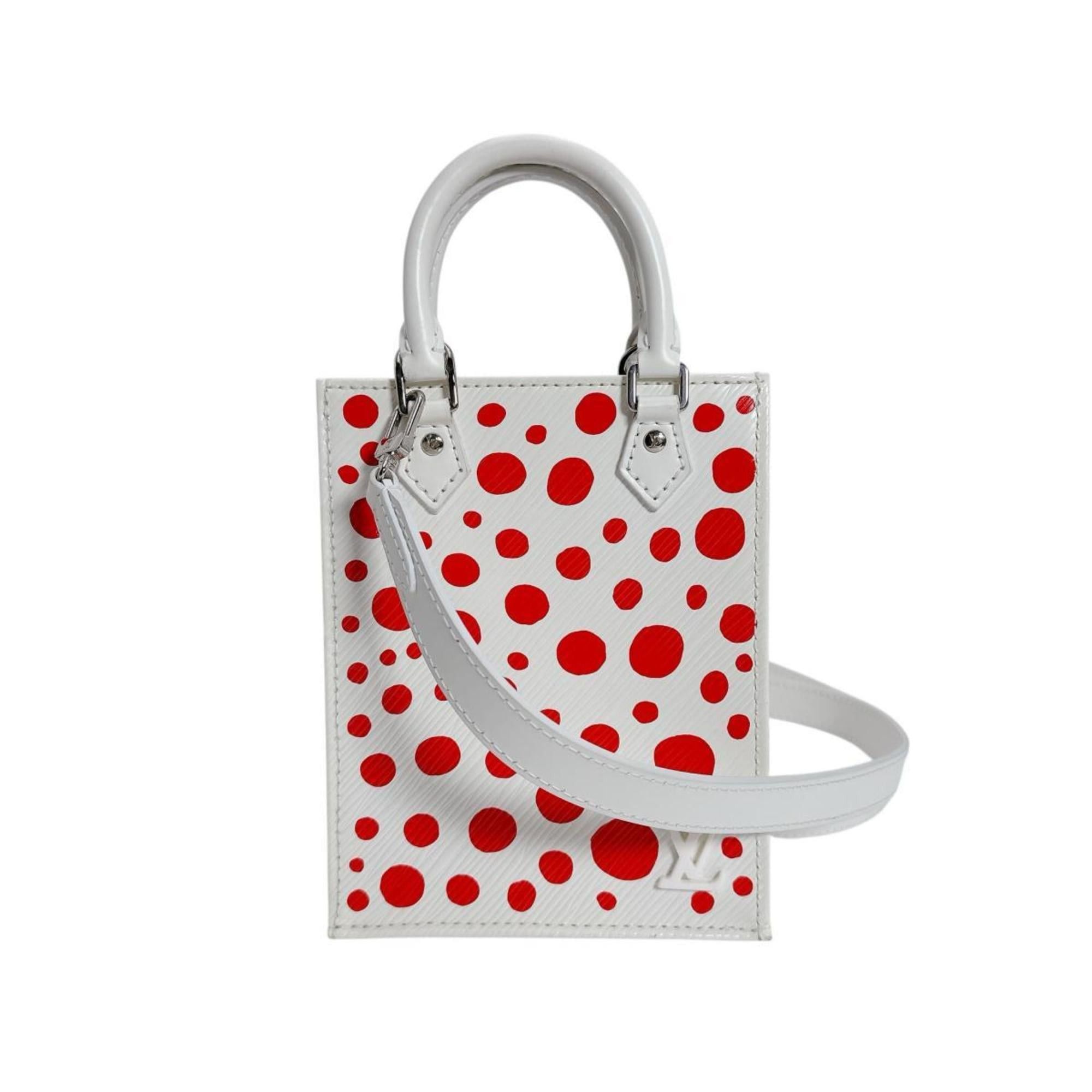 Louis Vuitton Louis Vuitton Petite Sac Plat handbag/shoulder bag in Epi leather featuring Yayoi Kusama, M81986, white Size ONE SIZE - 1 Thumbnail