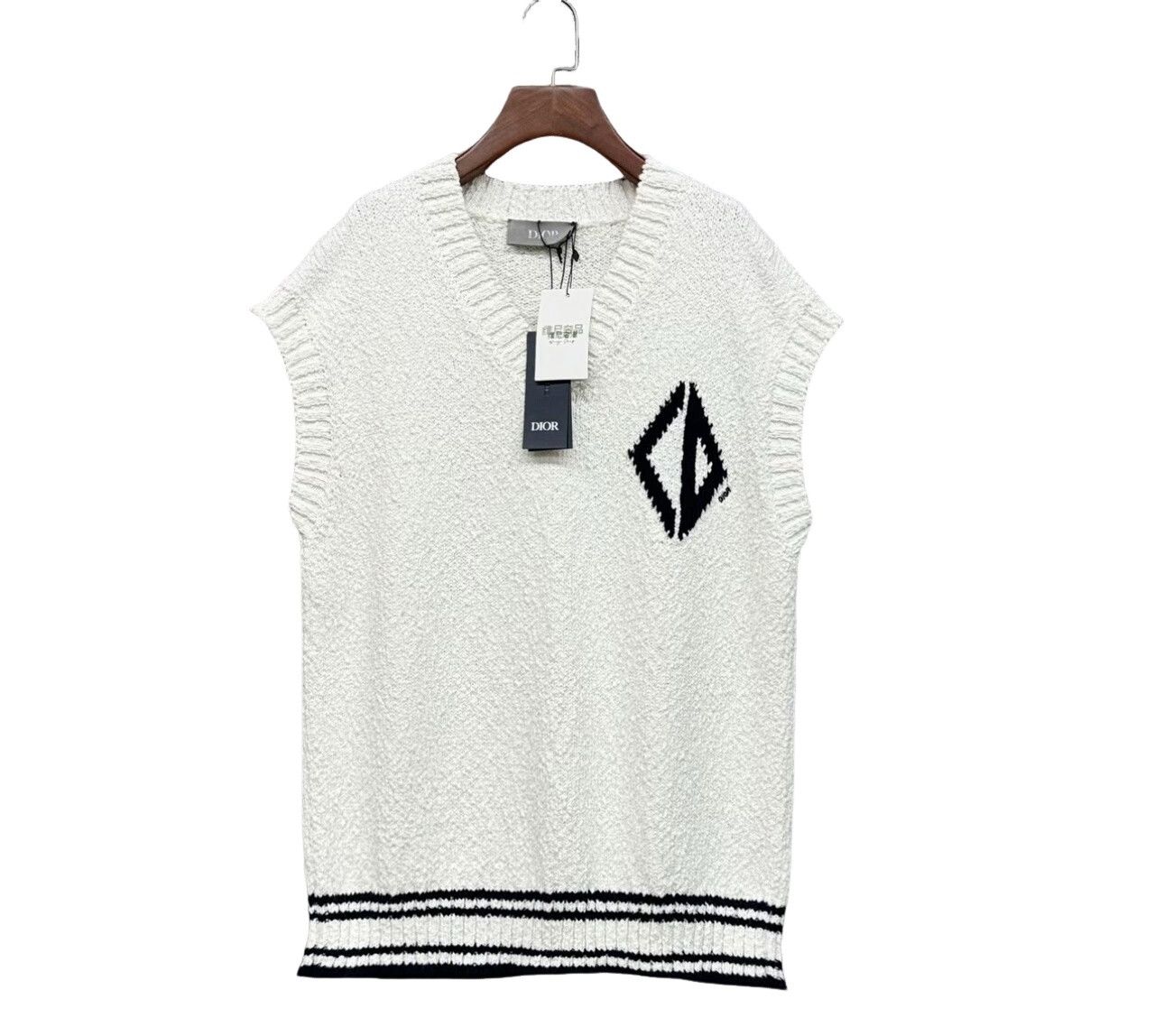 Dior Dior Diamond Logo Knit Sweater Vest Size M Size US M / EU 48-50 / 2 - 1 Thumbnail
