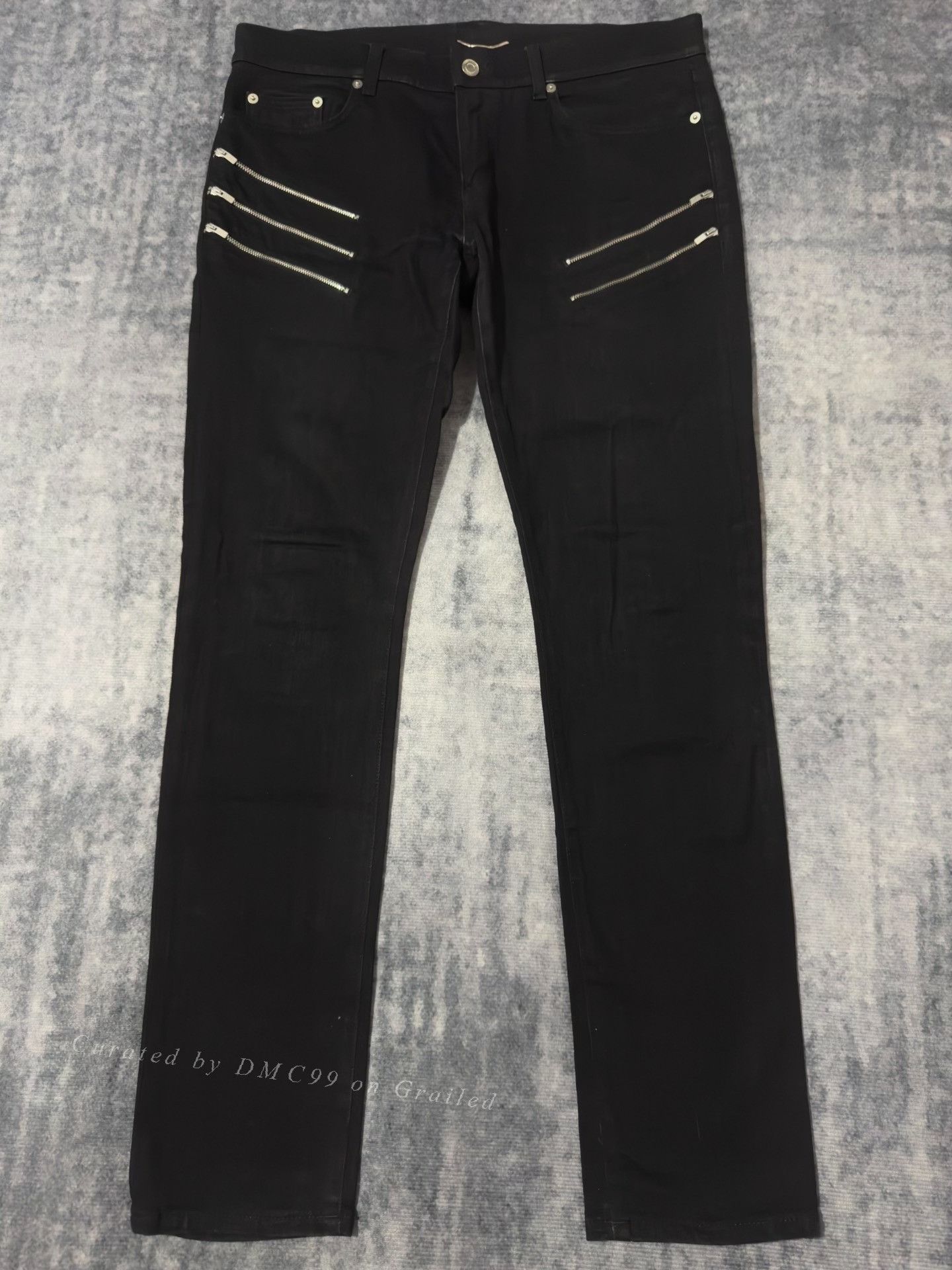 Hedi Slimane Saint Laurent Paris 15AW Multi Zip Leather Pants