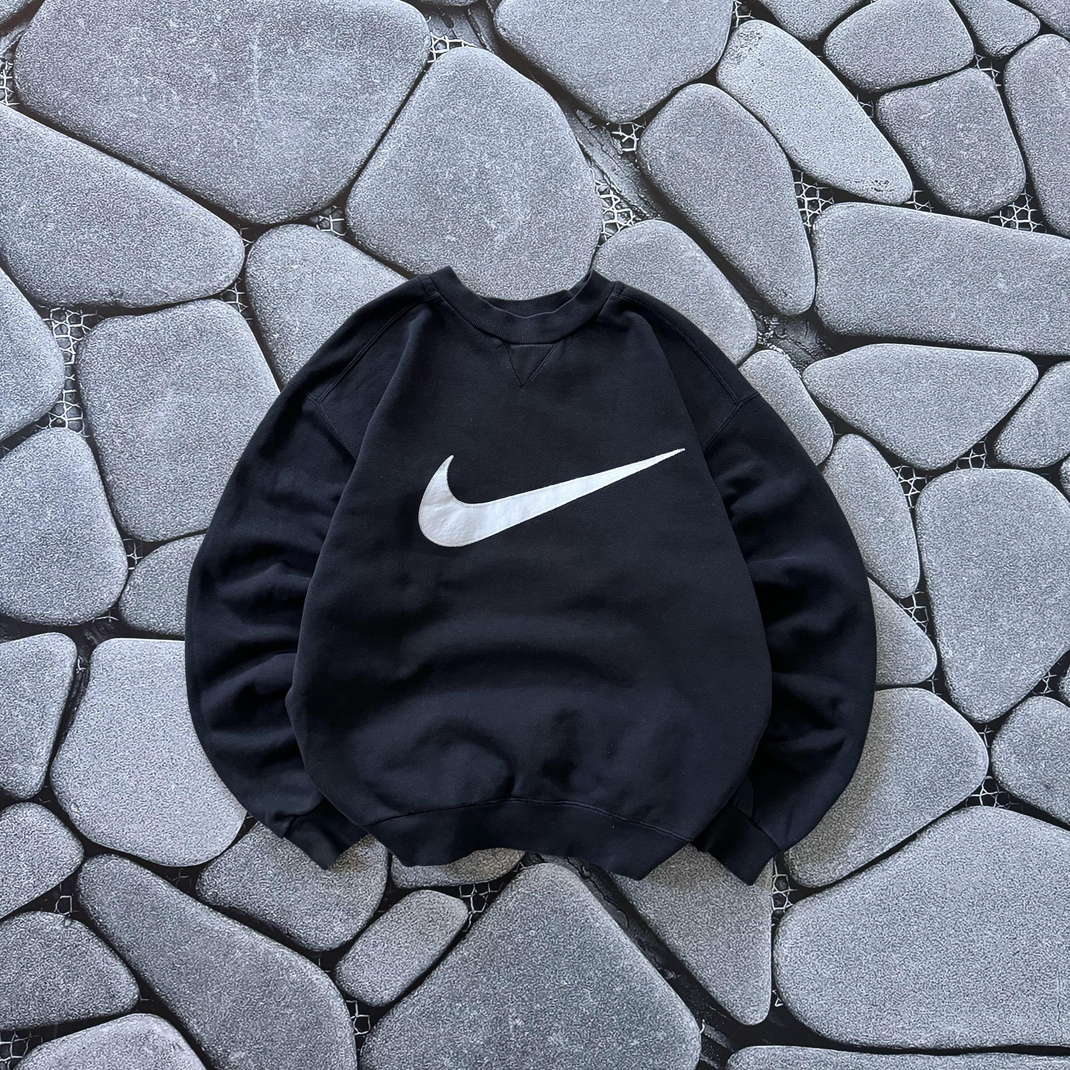 Nike × Vintage NIKE VINTAGE BIG SWOOSH DISTRESSED SWEATSHIRT Y2K Size US S / EU 44-46 / 1 - 1 Thumbnail