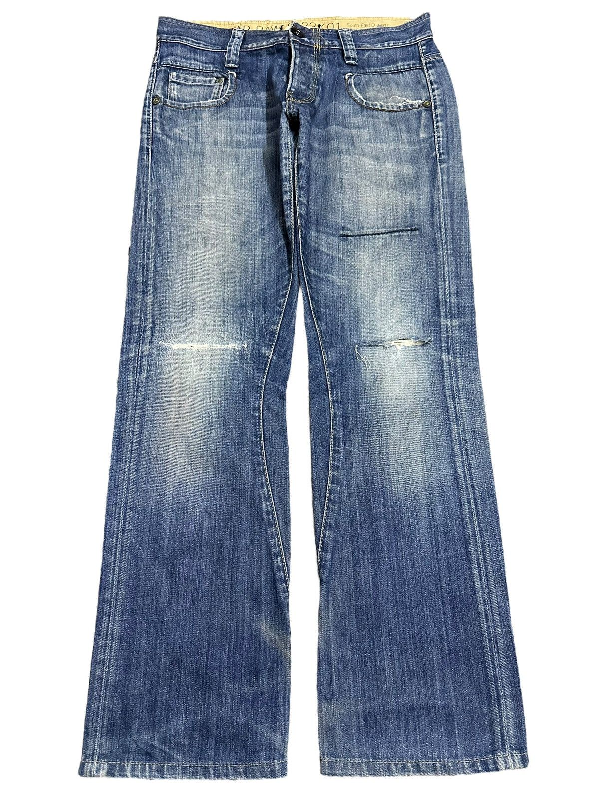 G-Star Vintage Japanese G Star Raw Blue Wash Distress Loose Jeans Size US 32 / EU 48 - 1 Thumbnail