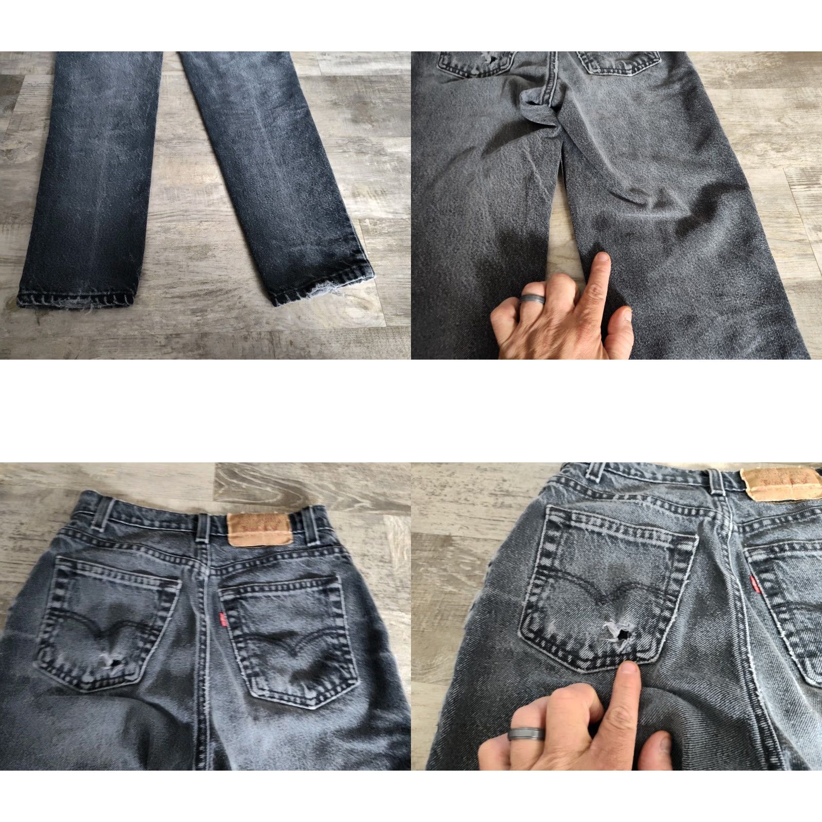 Levi's VINTAGE Levi's 512 Jeans Women Black 90s Slim Fit Tapered Distressed 5-Pocket USA Made Denim Size 26" / US 2 / IT 38 - 10 Thumbnail
