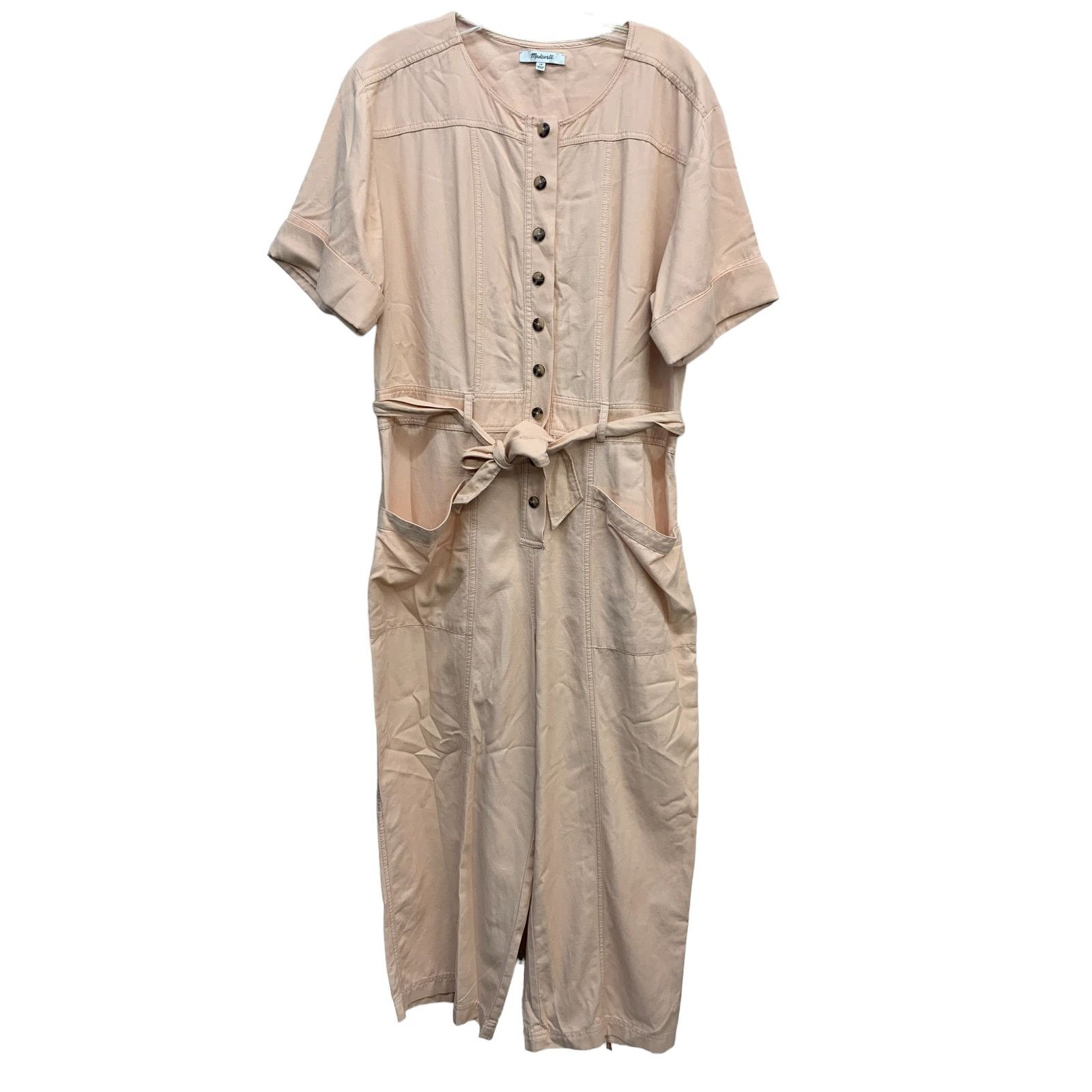 Madewell MADEWELL Top-Stitched Coverall Jumpsuit Bashful Blush sz 10 Size 32" / US 10 / IT 46 - 2 Thumbnail