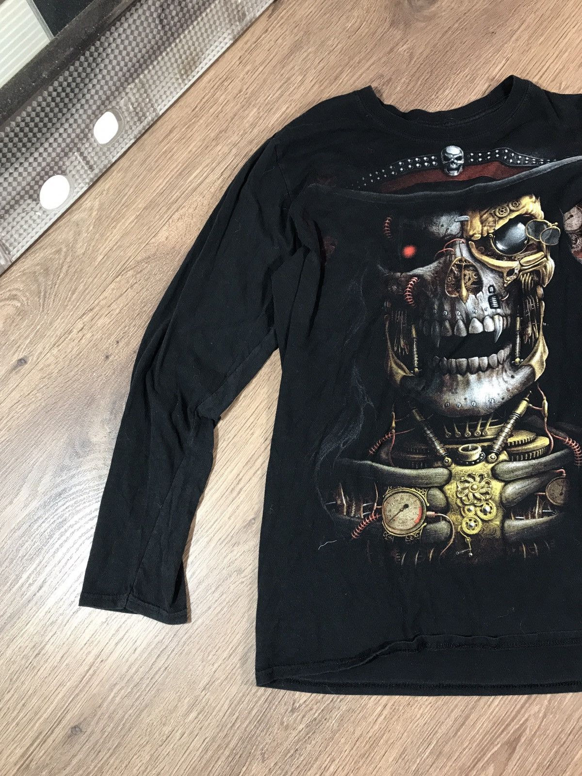 Japanese Brand × Vintage Y2K Spiral Opium Skull Punk Gothic Long Sleeve Tee Size US M / EU 48-50 / 2 - 2 Thumbnail