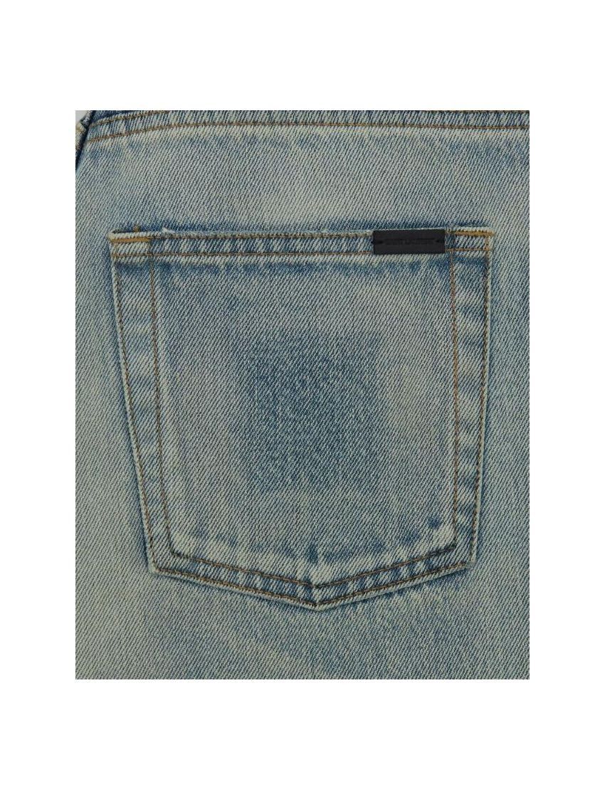 Saint Laurent Paris o1bcso1str0924 Etinne Denim Pants in Blue Size US 29 - 4 Thumbnail
