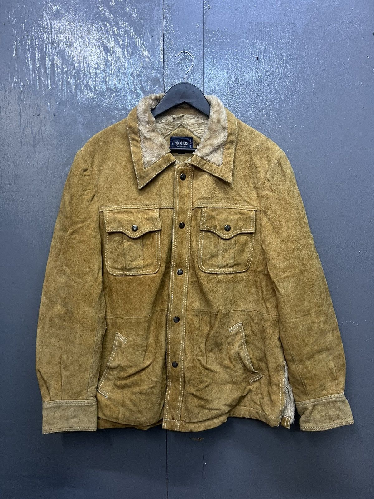 Genuine Leather Vintage Globus International Suede Leather Jacket Size US L / EU 52-54 / 3 - 1 Thumbnail