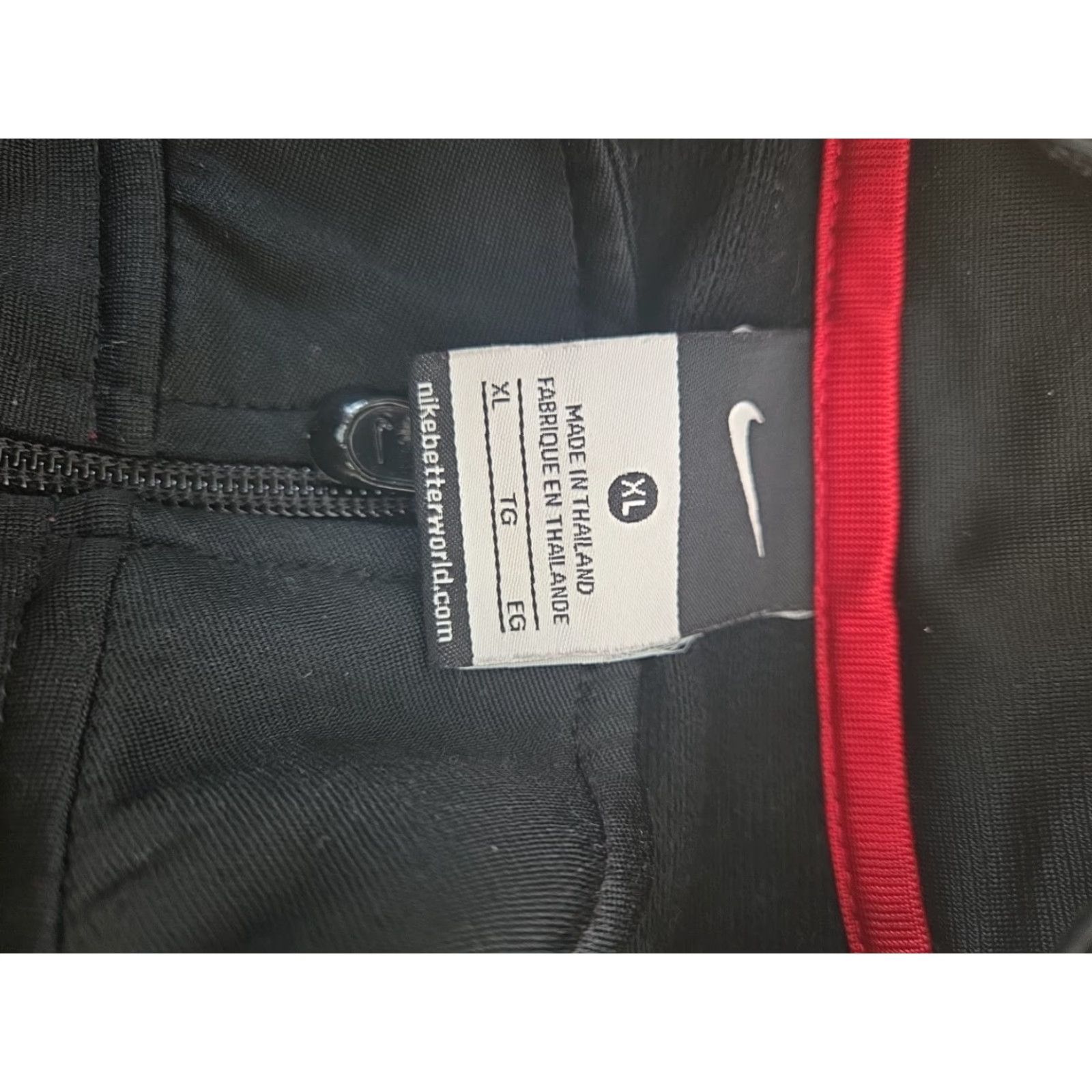 Nike VINTAGE Nike Track Jacket Full Zip Sweatshirt Mock Neck Black Red Striped Mens XL Size US XL / EU 56 / 4 - 3 Thumbnail