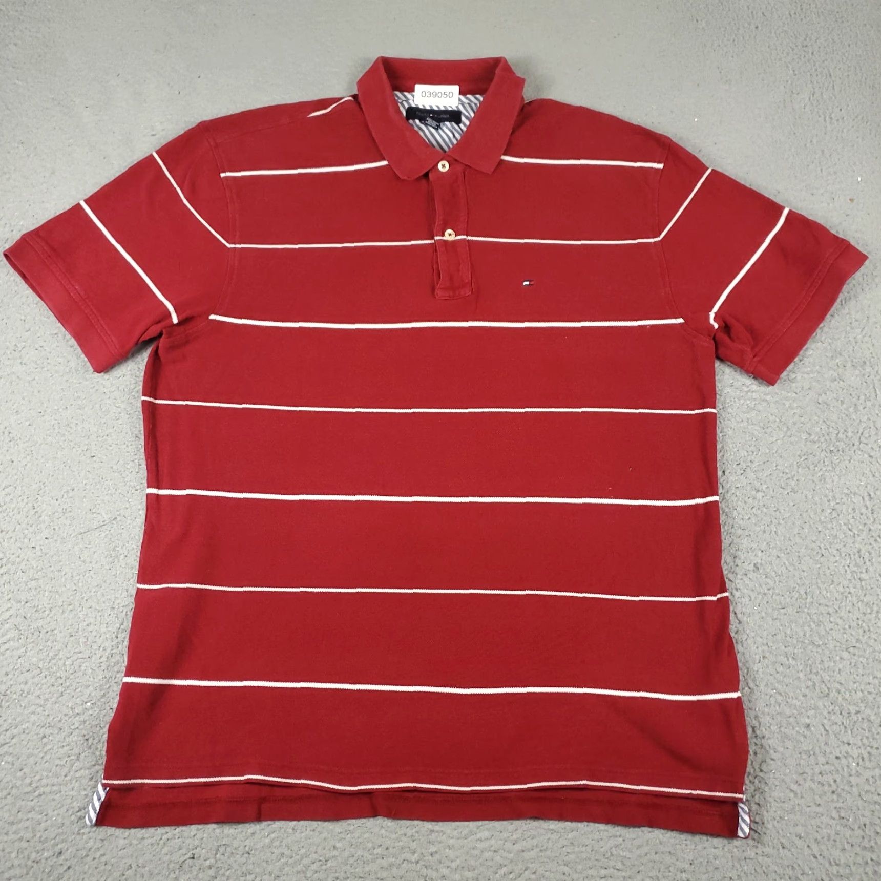 Tommy Hilfiger Tommy Hilfiger Polo Shirt Mens XL Red White Striped Short Sleeve Casual Size US XL / EU 56 / 4 - 3 Thumbnail