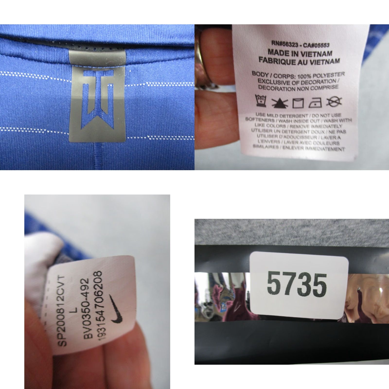 Nike Nike Tiger Woods Shirt Men Large Golf Polo Blue Stripe Ombre Size US L / EU 52-54 / 3 - 8 Thumbnail