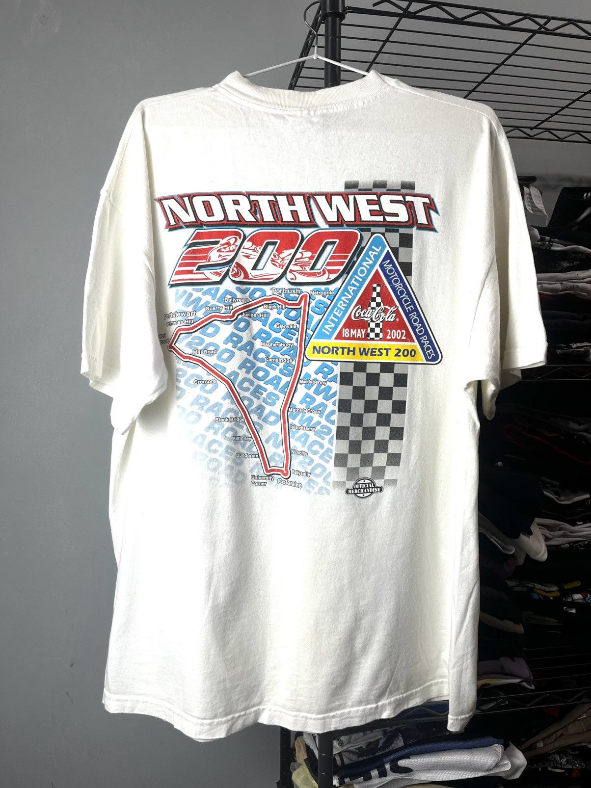 Vintage 2002 North West 200 Motorcycle Racing T Shirt Size US XL / EU 56 / 4 - 2 Thumbnail