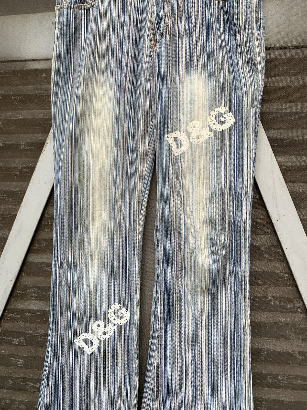 Dolce & Gabbana 👹Vintage DOLCE & GABBANA STRIPED FLAIR JEANS MADE IN ITALY Size US 30 / EU 46 - 11 Thumbnail