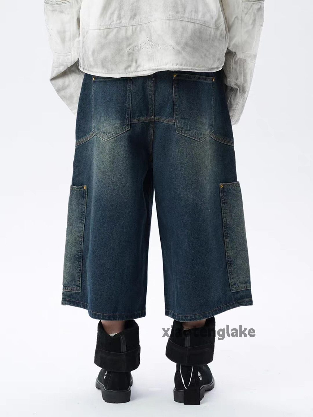 Vintage xz washed faded loose baggy flared hiphop shorts Size US 30 / EU 46 - 3 Thumbnail