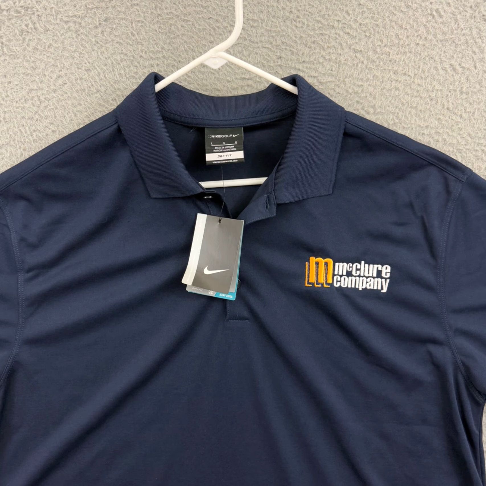 Nike Nike Golf Dri-Fit Polo Shirt Men L Short Sleeve Swoosh Button Casual NWT Blue Polyester Regular Logo Golf Shirt Size US L / EU 52-54 / 3 - 3 Thumbnail