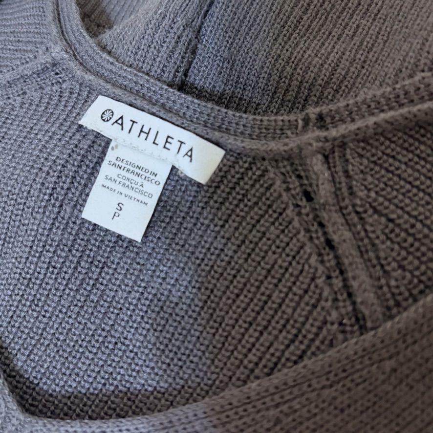 Athleta Athleta Refined V-Neck Sweater S Purple Merino Wool Blend Ri Size S / US 4 / IT 40 - 4 Thumbnail