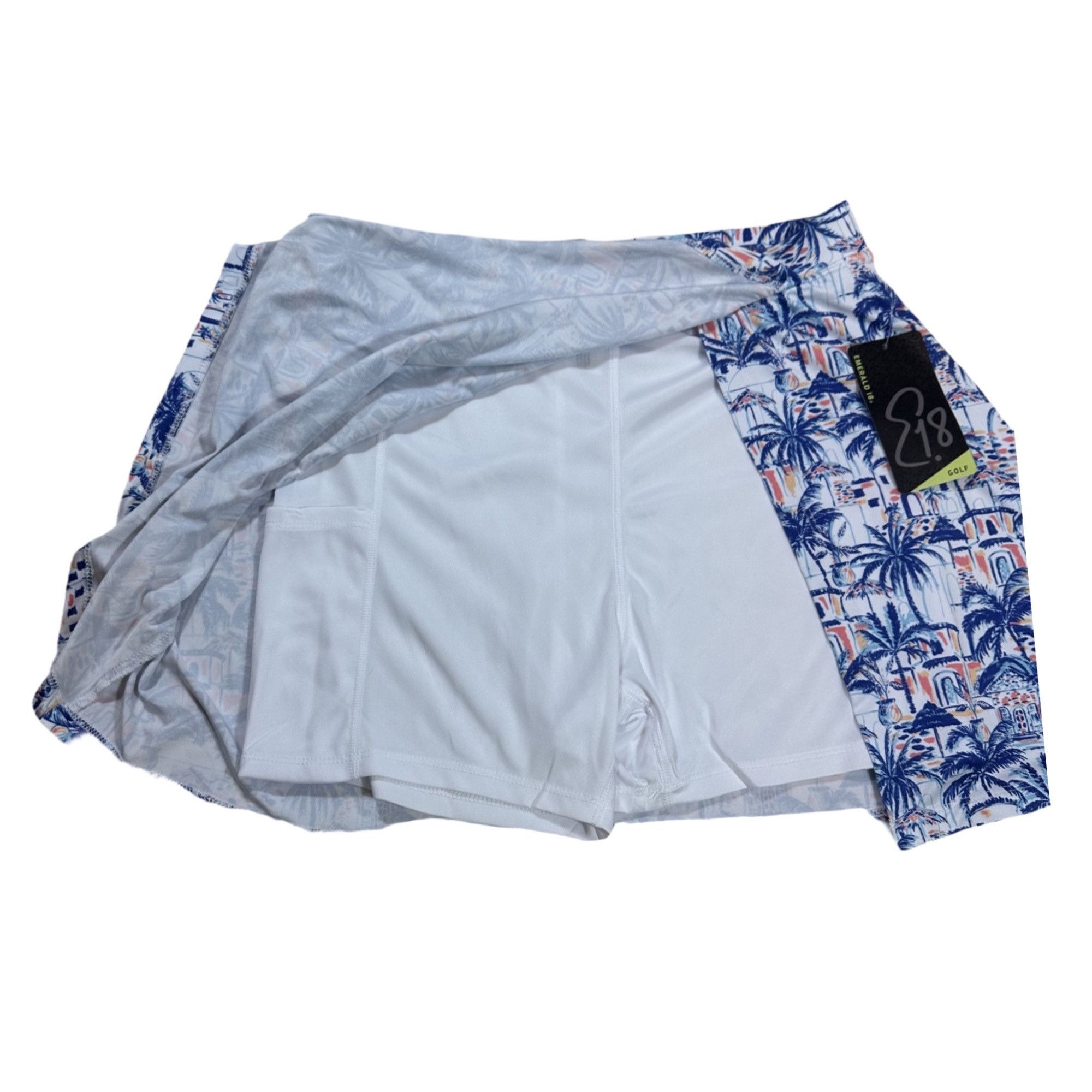 Other NWT Emerald 18 With With Blue Tropical Print Golf Skirt Si Size 29" - 3 Thumbnail