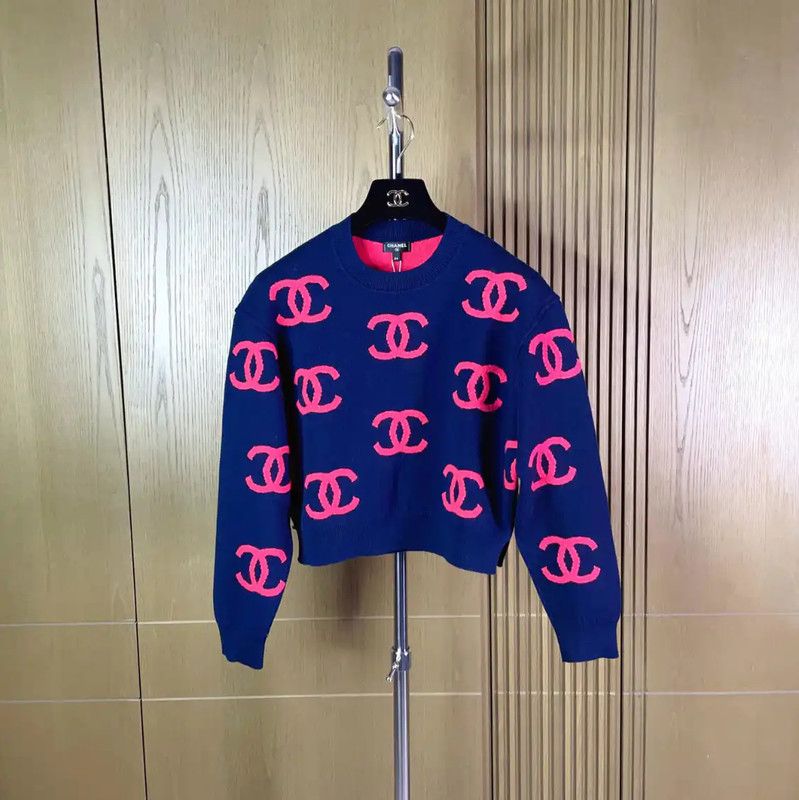 Chanel Chanel Blue Cashmere Women’s Long Sleeve Sweater 0089 Size S / US 4 / IT 40 - 1 Thumbnail