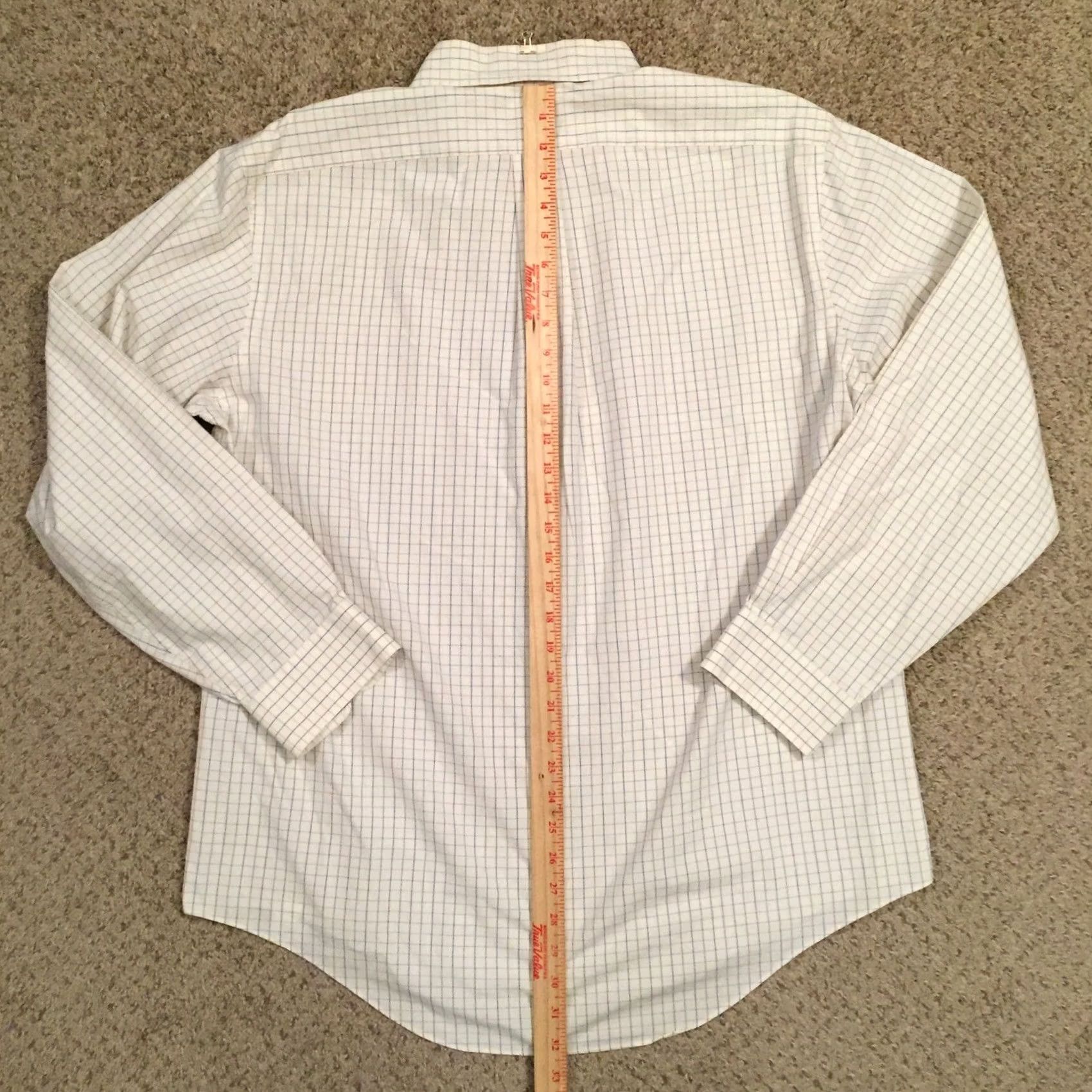 Lands' End Lands' End Shirt Mens XL Beige Blue Plaid Long Sleeve Button-Down Collar Shirt Mens Button-Up Front-Button Size US XL / EU 56 / 4 - 6 Thumbnail