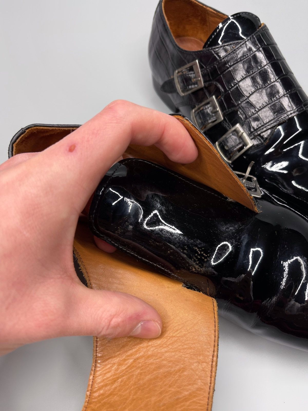 Santoni Santoni Triple Monk Strap Shoes Double Monk Strap Size US 6 / IT 36 - 15 Thumbnail
