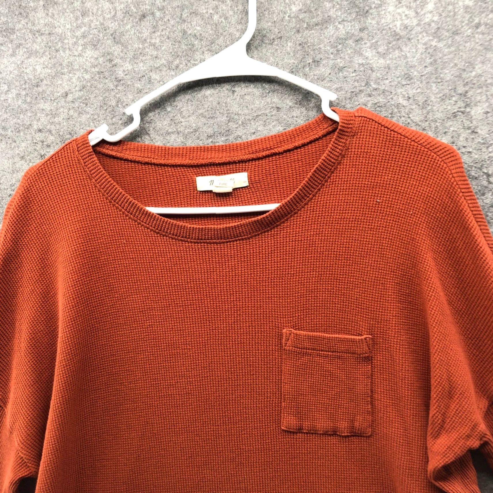 Madewell VINTAGE Madewell Waffle Knit Pocket Tee Womens XS Long Sleeve Tan Brown Crewneck Cotton Size XS / US 0-2 / IT 36-38 - 5 Thumbnail
