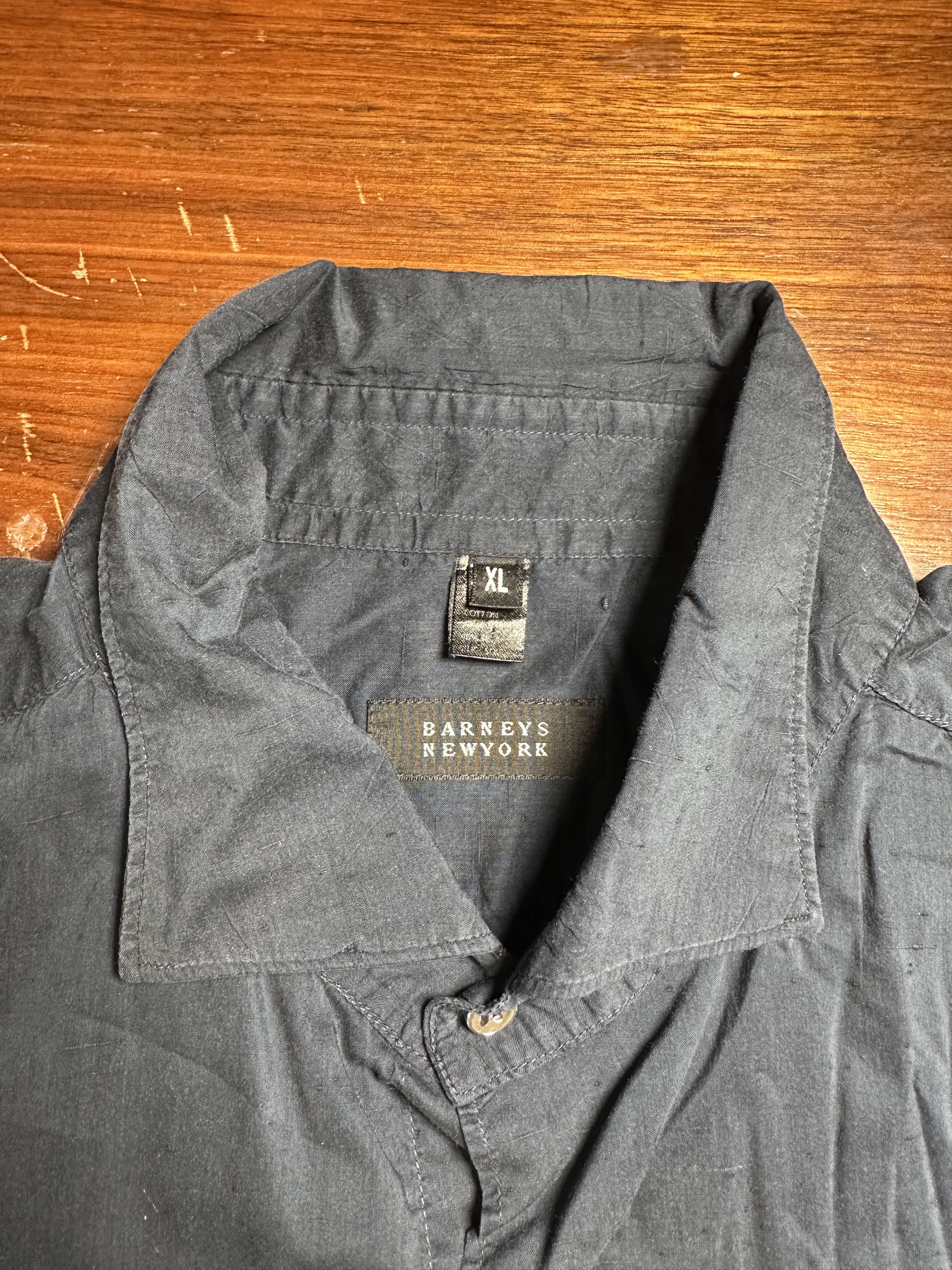 Barneys New York Barneys New York Silk Cotton Button Down Shirt Grey XL Size US XL / EU 56 / 4 - 4 Thumbnail