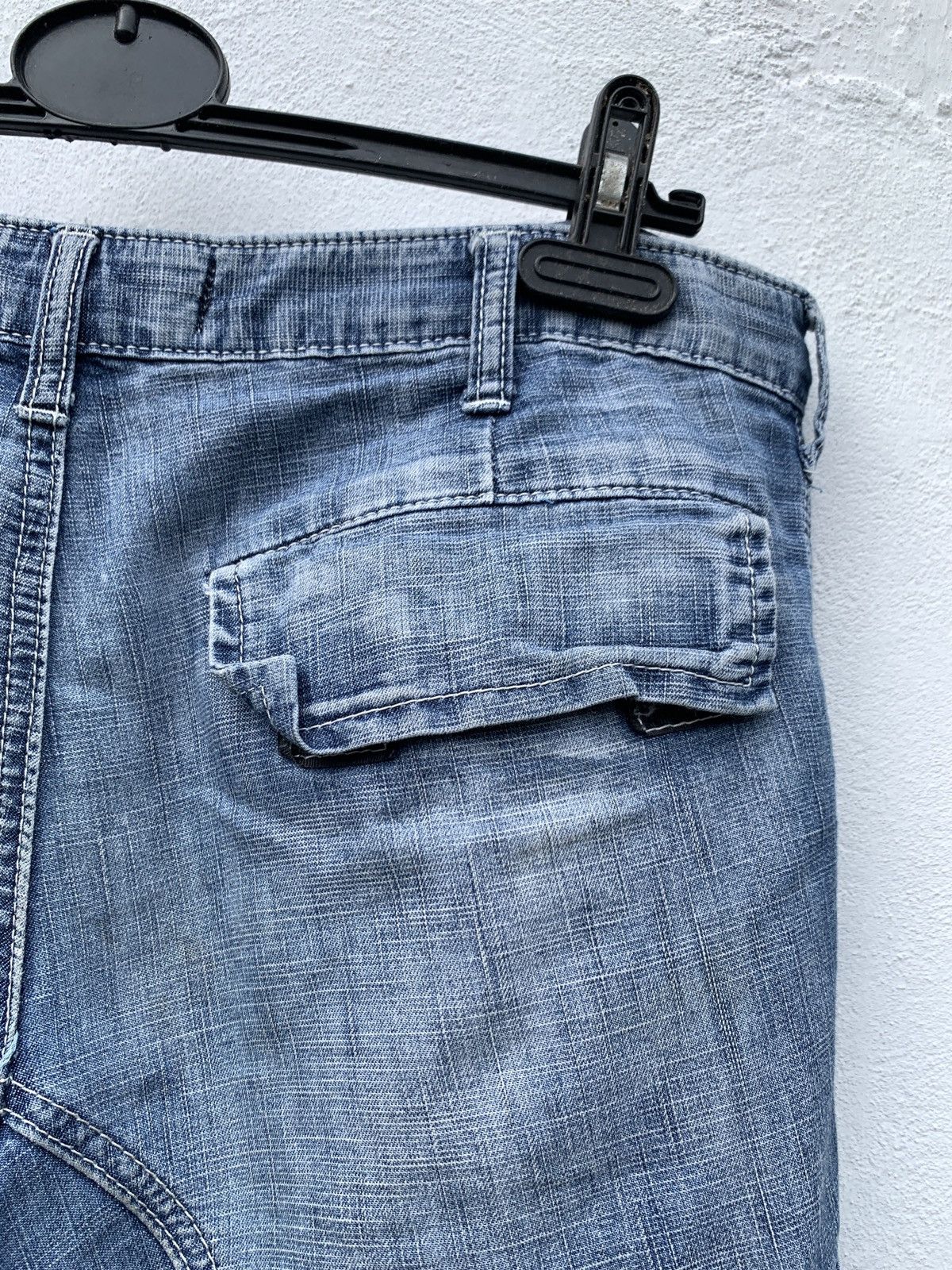 Japanese Brand Vintage Japanese Y2K Cargo Aviator Blue Denim Jean Shorts Size US 30 / EU 46 - 13 Thumbnail